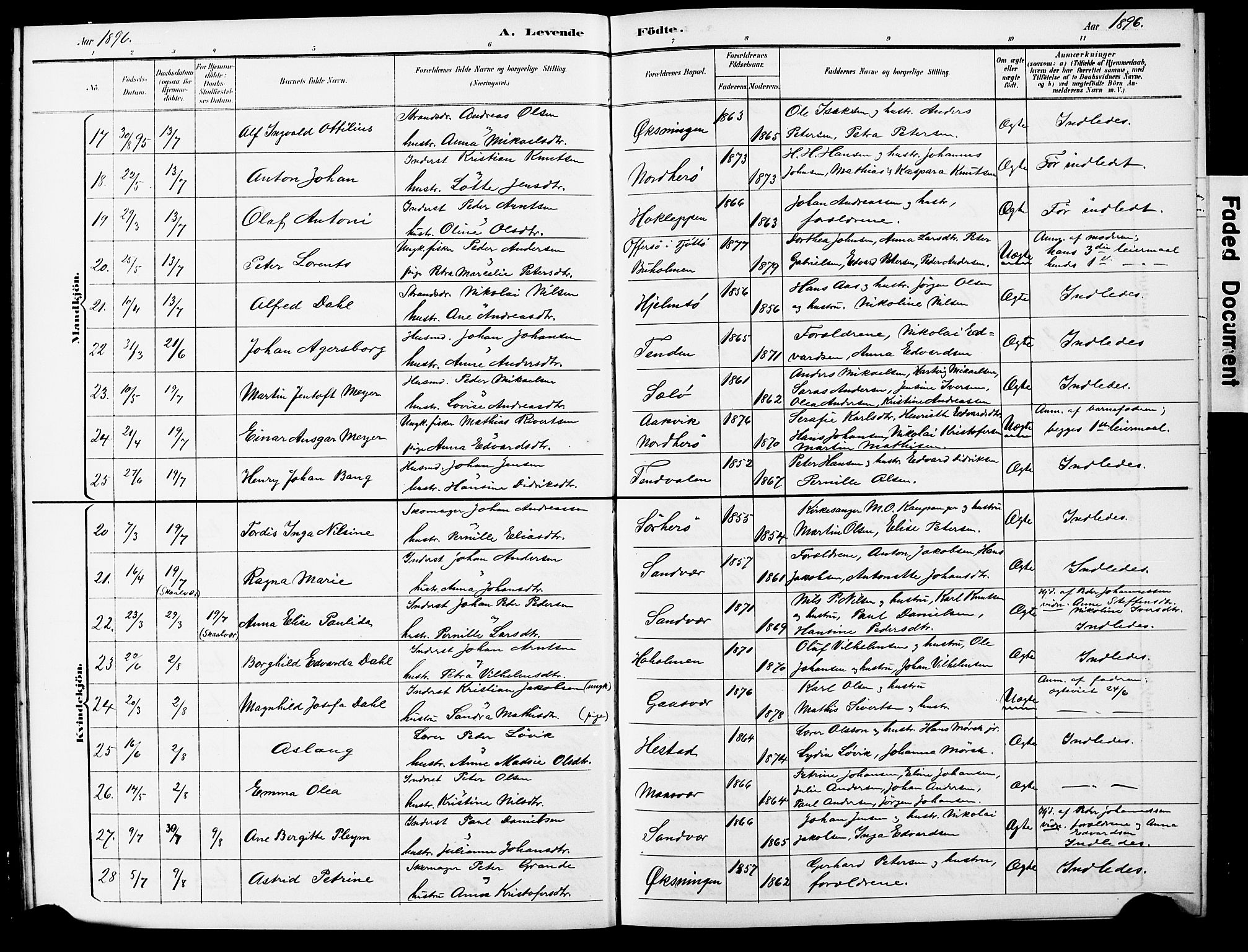 Ministerialprotokoller, klokkerbøker og fødselsregistre - Nordland, AV/SAT-A-1459/834/L0514: Parish register (copy) no. 834C05, 1893-1901