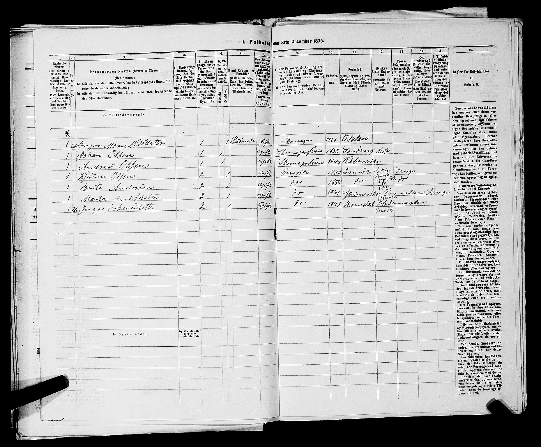 RA, 1875 census for 0301 Kristiania, 1875, p. 6473