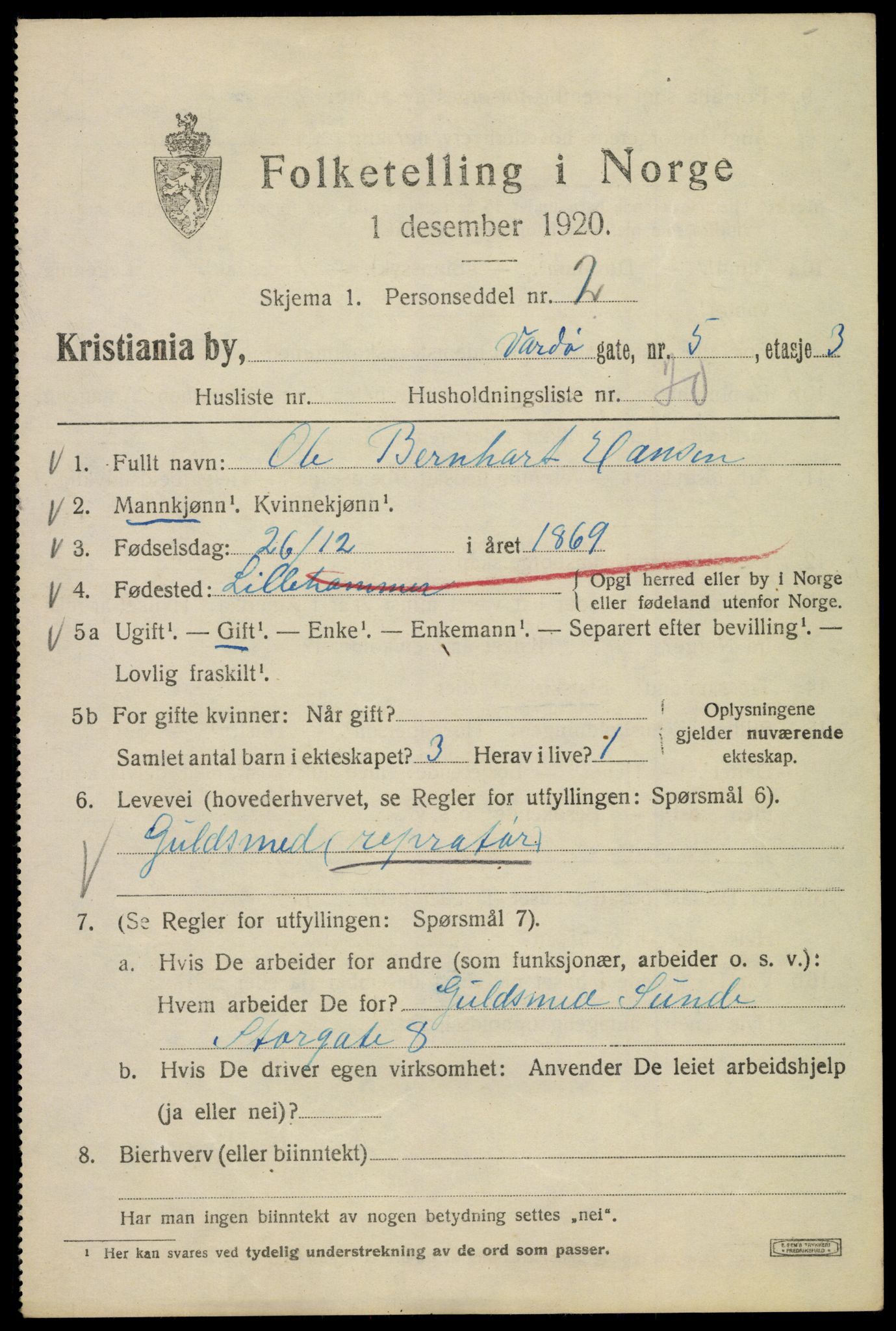 SAO, 1920 census for Kristiania, 1920, p. 629187