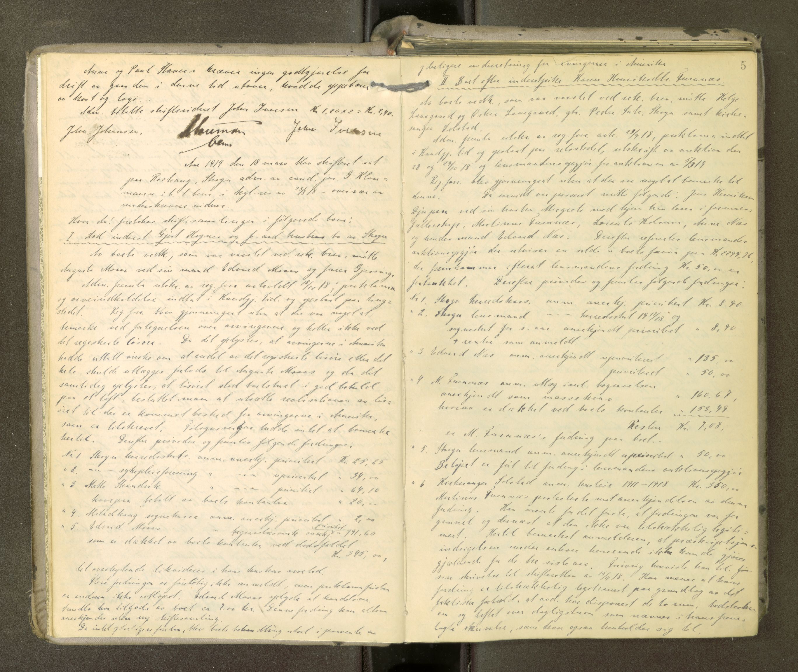 Stjør- og Verdal sorenskriveri, AV/SAT-A-4167/1/3/3B/L0013: Skifteforhandlingsprotokoll, 1919-1923, p. 5