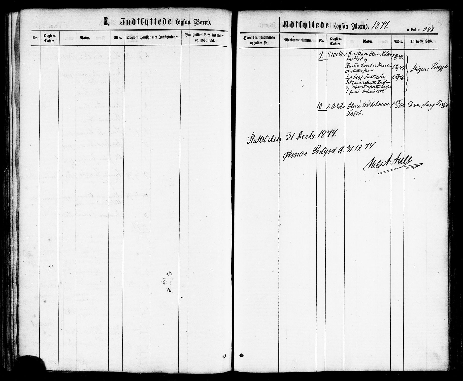 Ministerialprotokoller, klokkerbøker og fødselsregistre - Nordland, AV/SAT-A-1459/893/L1334: Parish register (official) no. 893A07, 1867-1877, p. 288
