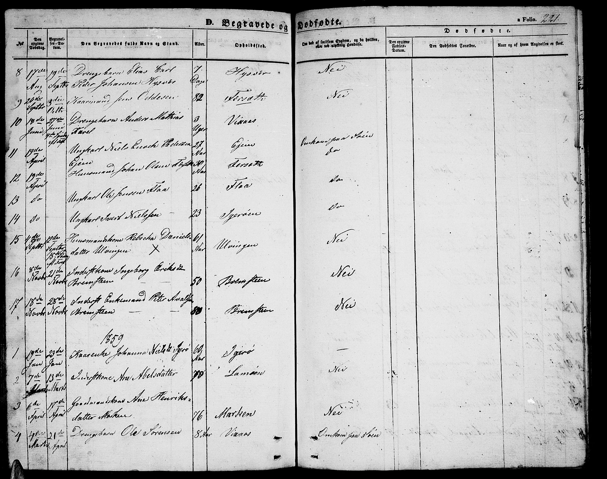 Ministerialprotokoller, klokkerbøker og fødselsregistre - Nordland, AV/SAT-A-1459/816/L0251: Parish register (copy) no. 816C01, 1852-1870, p. 221