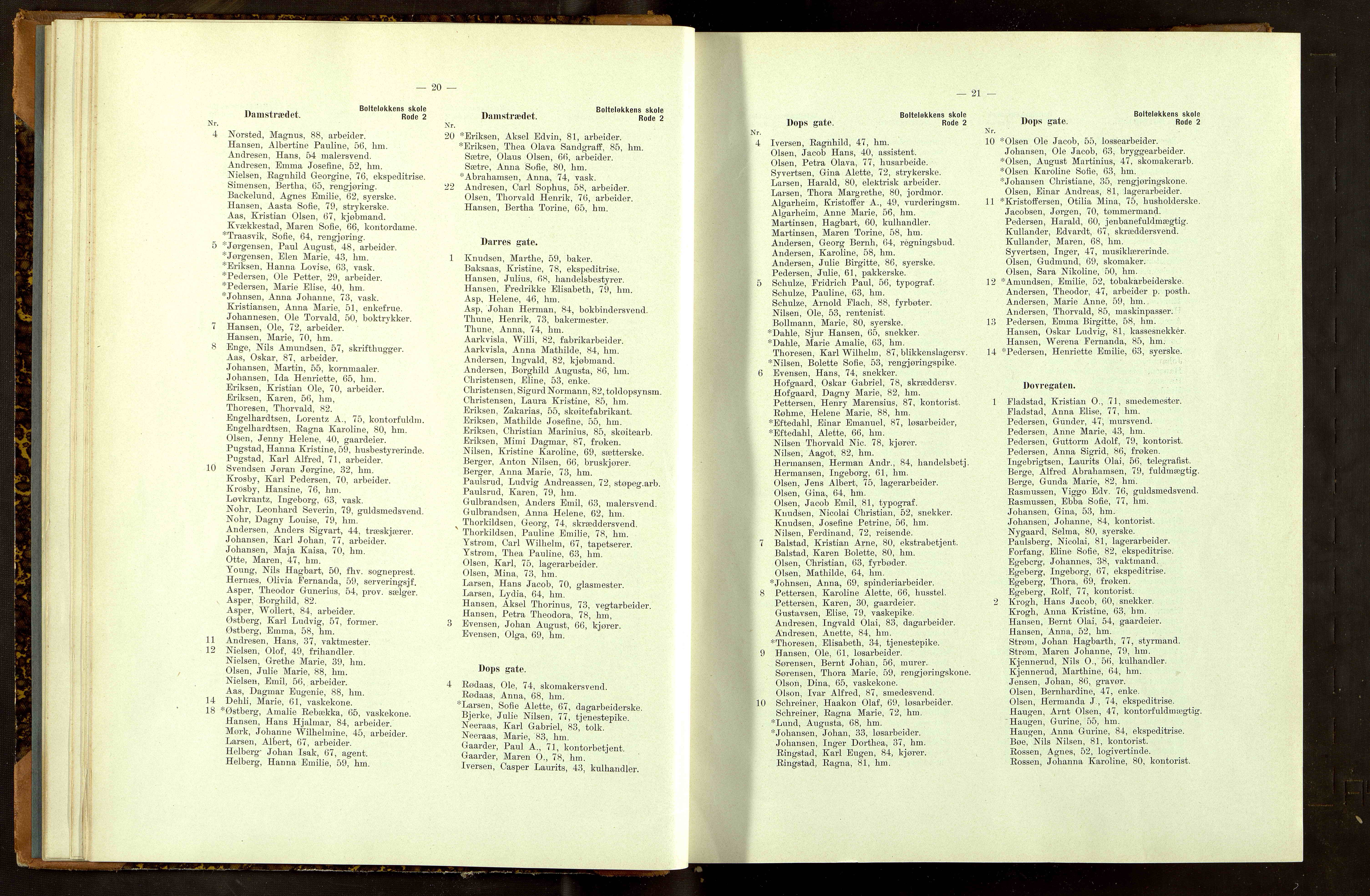 Folkeregisteret ( Valgstyret ), OBA/A-20059, 1913, p. 20-21