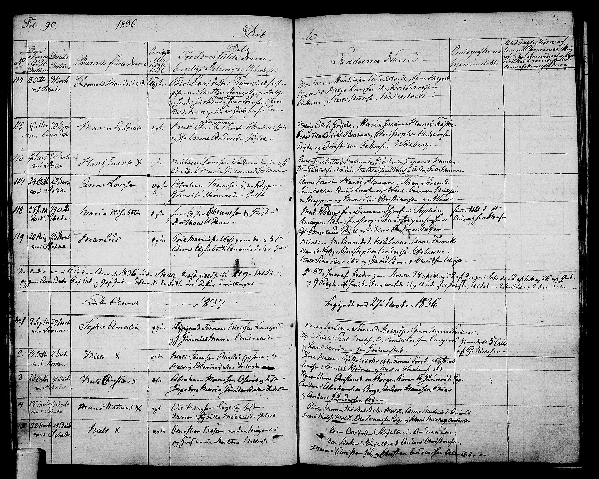 Stokke kirkebøker, AV/SAKO-A-320/F/Fa/L0006: Parish register (official) no. I 6, 1826-1843, p. 90