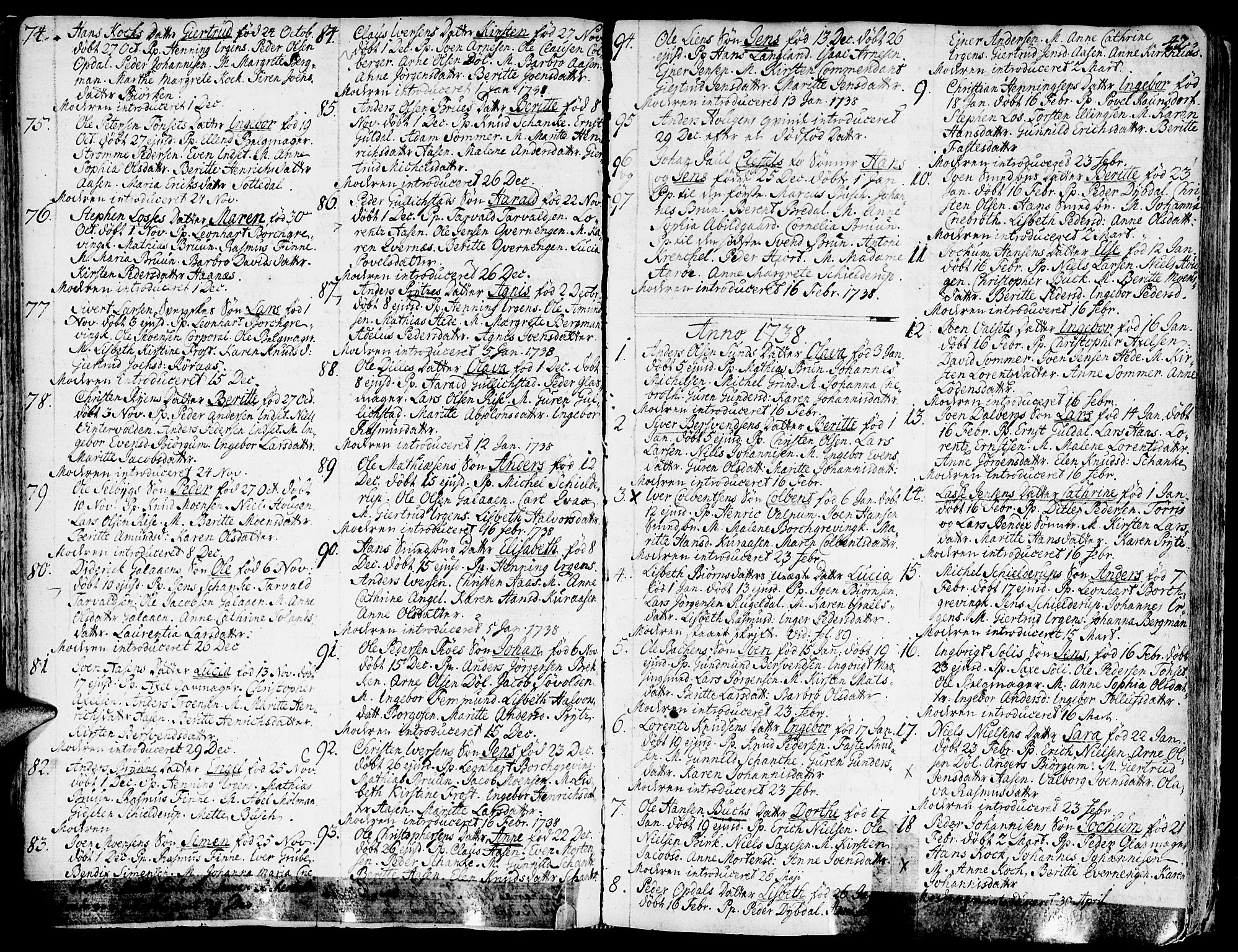 Ministerialprotokoller, klokkerbøker og fødselsregistre - Sør-Trøndelag, SAT/A-1456/681/L0925: Parish register (official) no. 681A03, 1727-1766, p. 42