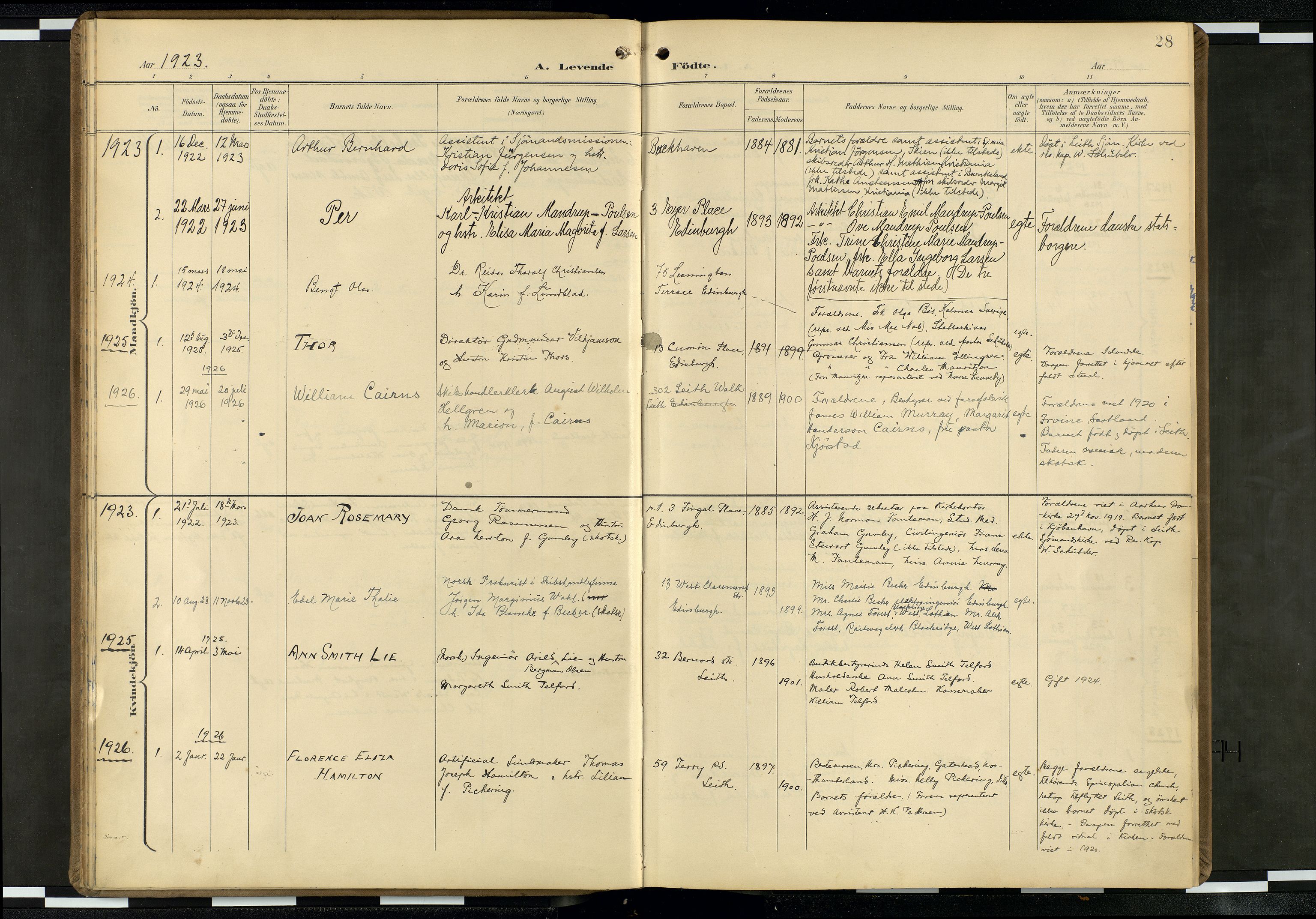 Den norske sjømannsmisjon i utlandet/Skotske havner (Leith, Glasgow), SAB/SAB/PA-0100/H/Ha/Haa/L0004: Parish register (official) no. A 4, 1899-1949, p. 27b-28a