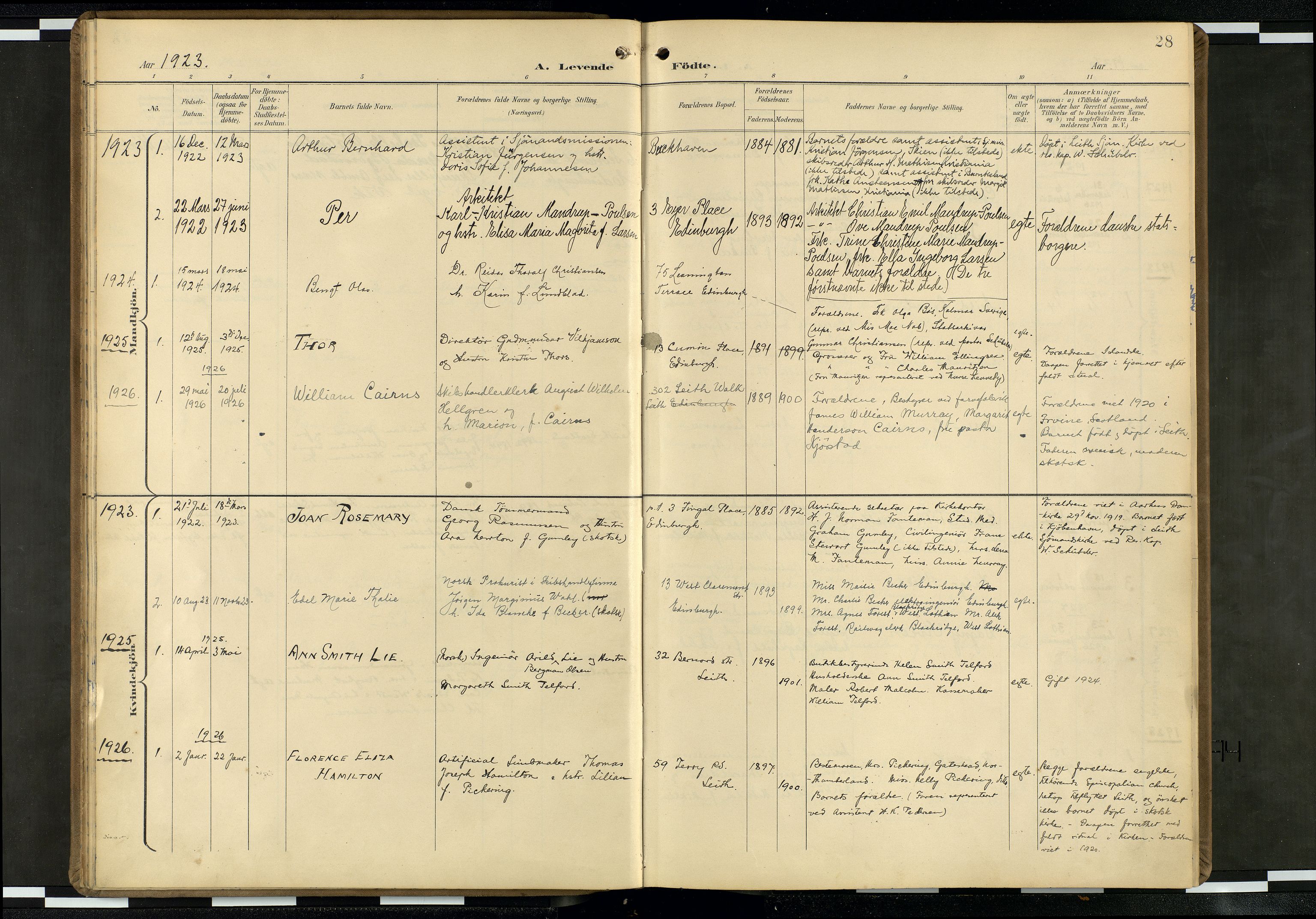 Den norske sjømannsmisjon i utlandet/Skotske havner (Leith, Glasgow), AV/SAB-SAB/PA-0100/H/Ha/Haa/L0004: Parish register (official) no. A 4, 1899-1949, p. 27b-28a