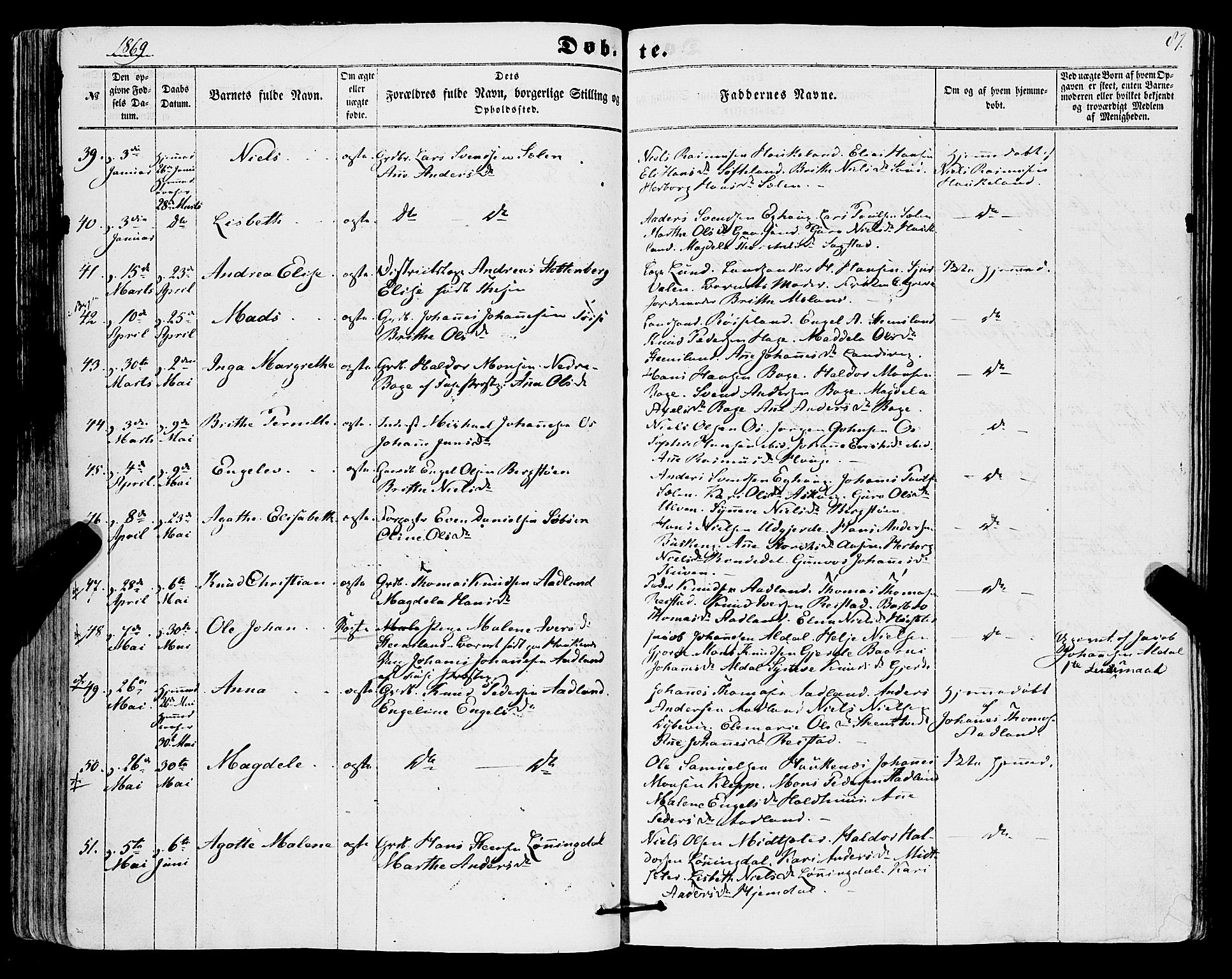 Os sokneprestembete, SAB/A-99929: Parish register (official) no. A 17, 1860-1873, p. 87