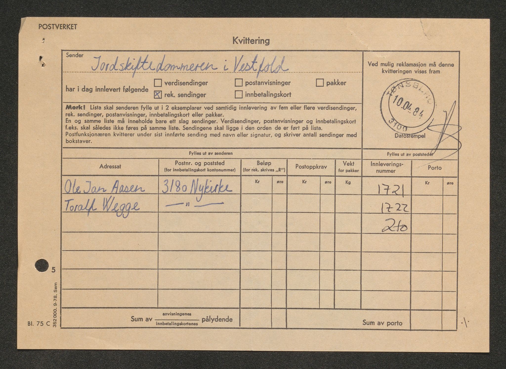 Vestfold jordskifterett, AV/SAKO-A-1152/G/Gb/L0021/0003: Horten, gnr. 72-108 / Gårdsnr. 108: Sak 0700-1981-0051, 1982-1984, p. 18