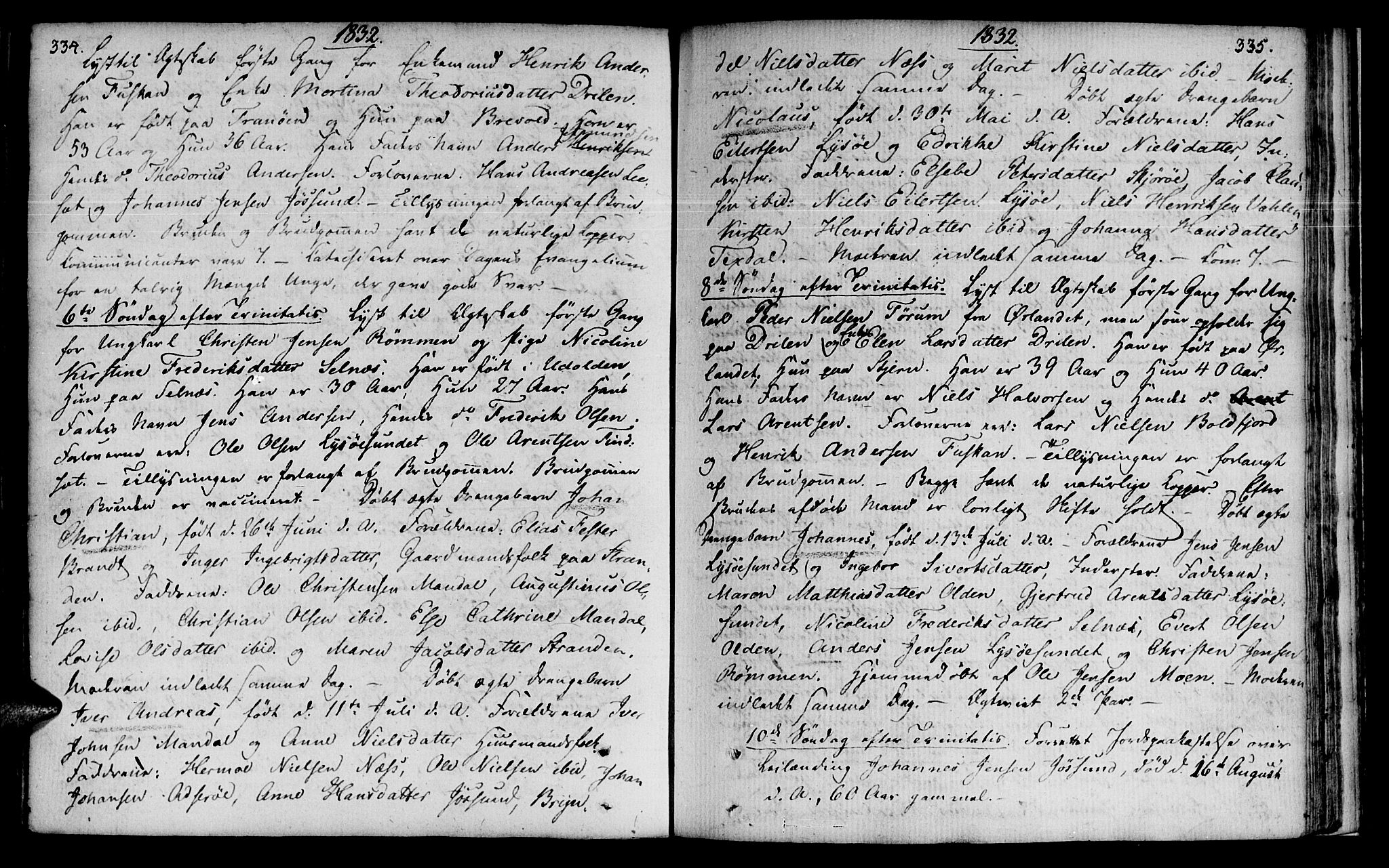 Ministerialprotokoller, klokkerbøker og fødselsregistre - Sør-Trøndelag, SAT/A-1456/655/L0674: Parish register (official) no. 655A03, 1802-1826, p. 334-335