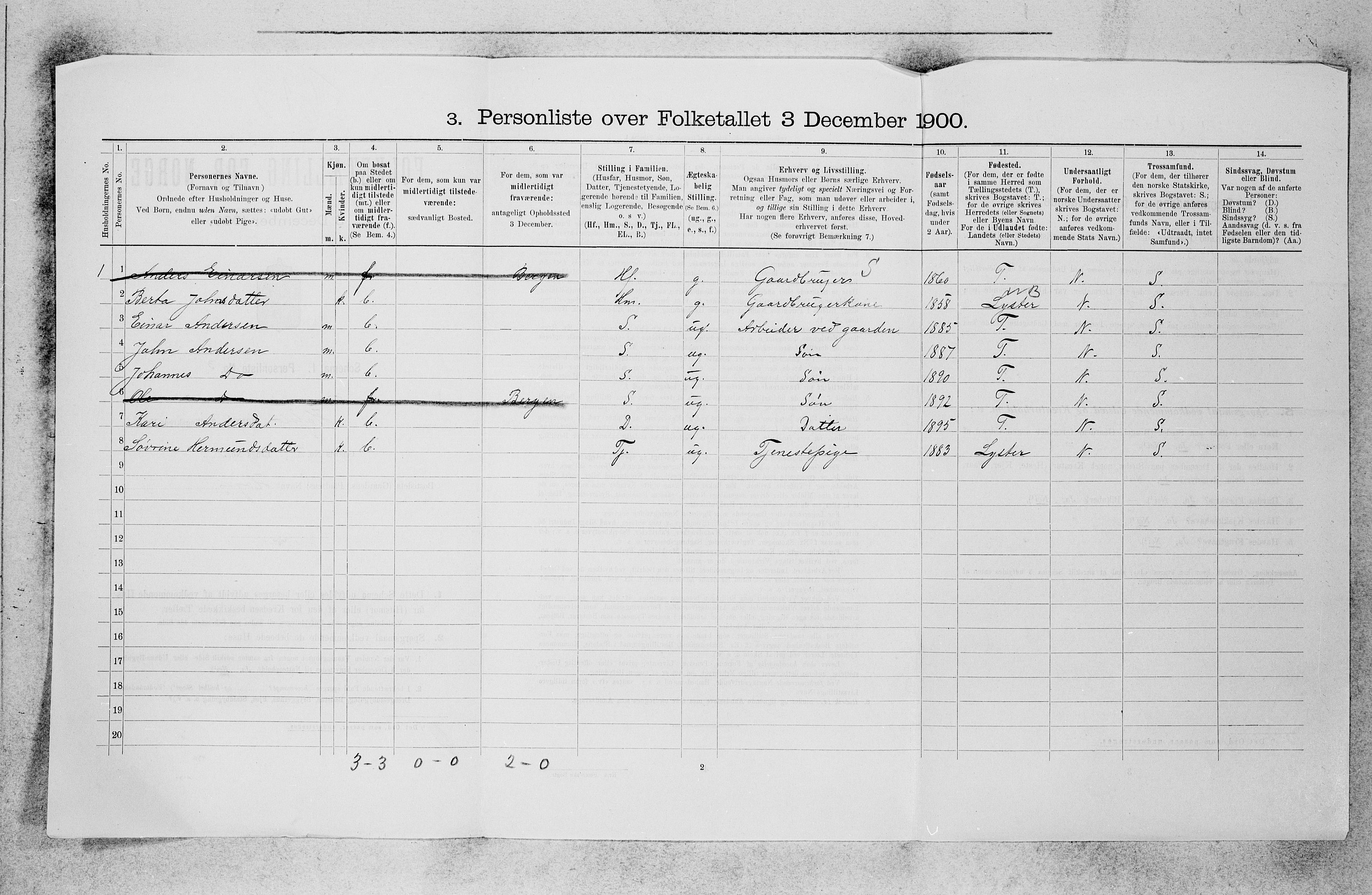 SAB, 1900 census for Hafslo, 1900, p. 945