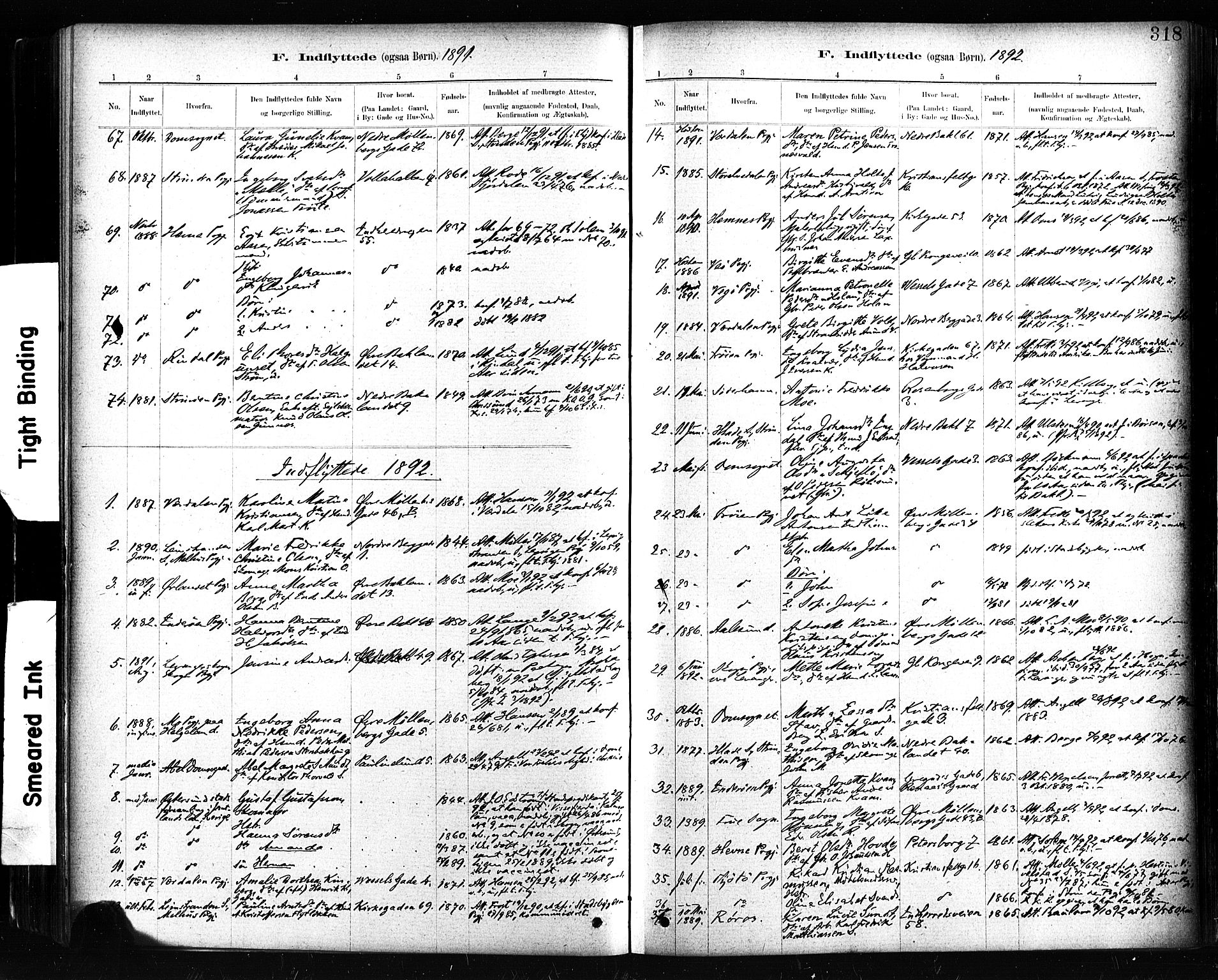 Ministerialprotokoller, klokkerbøker og fødselsregistre - Sør-Trøndelag, SAT/A-1456/604/L0189: Parish register (official) no. 604A10, 1878-1892, p. 318