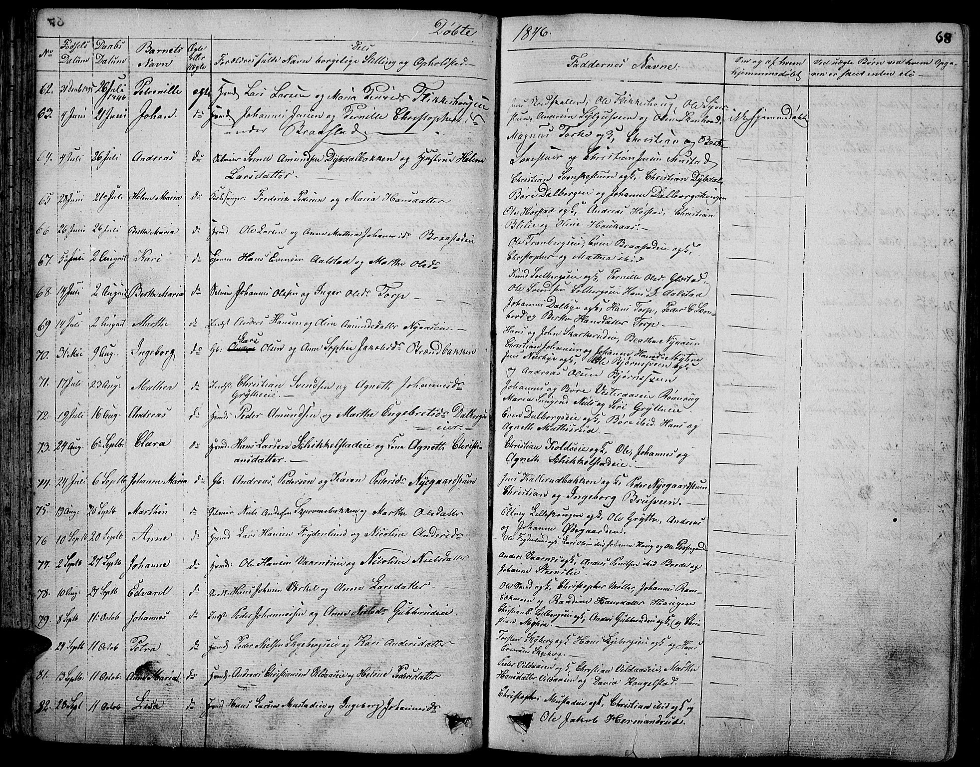 Vardal prestekontor, SAH/PREST-100/H/Ha/Hab/L0004: Parish register (copy) no. 4, 1831-1853, p. 68