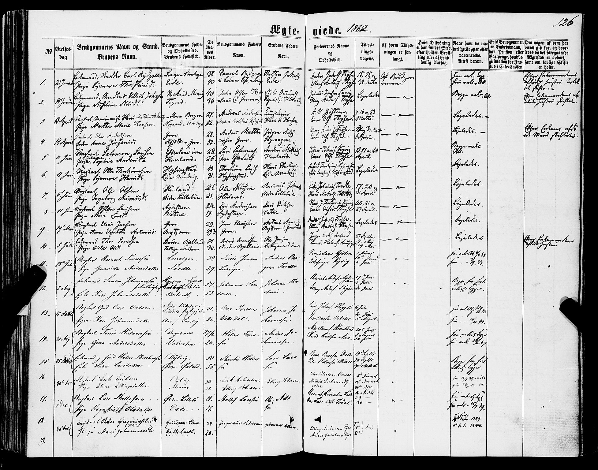 Stord sokneprestembete, AV/SAB-A-78201/H/Haa: Parish register (official) no. B 1, 1862-1877, p. 126