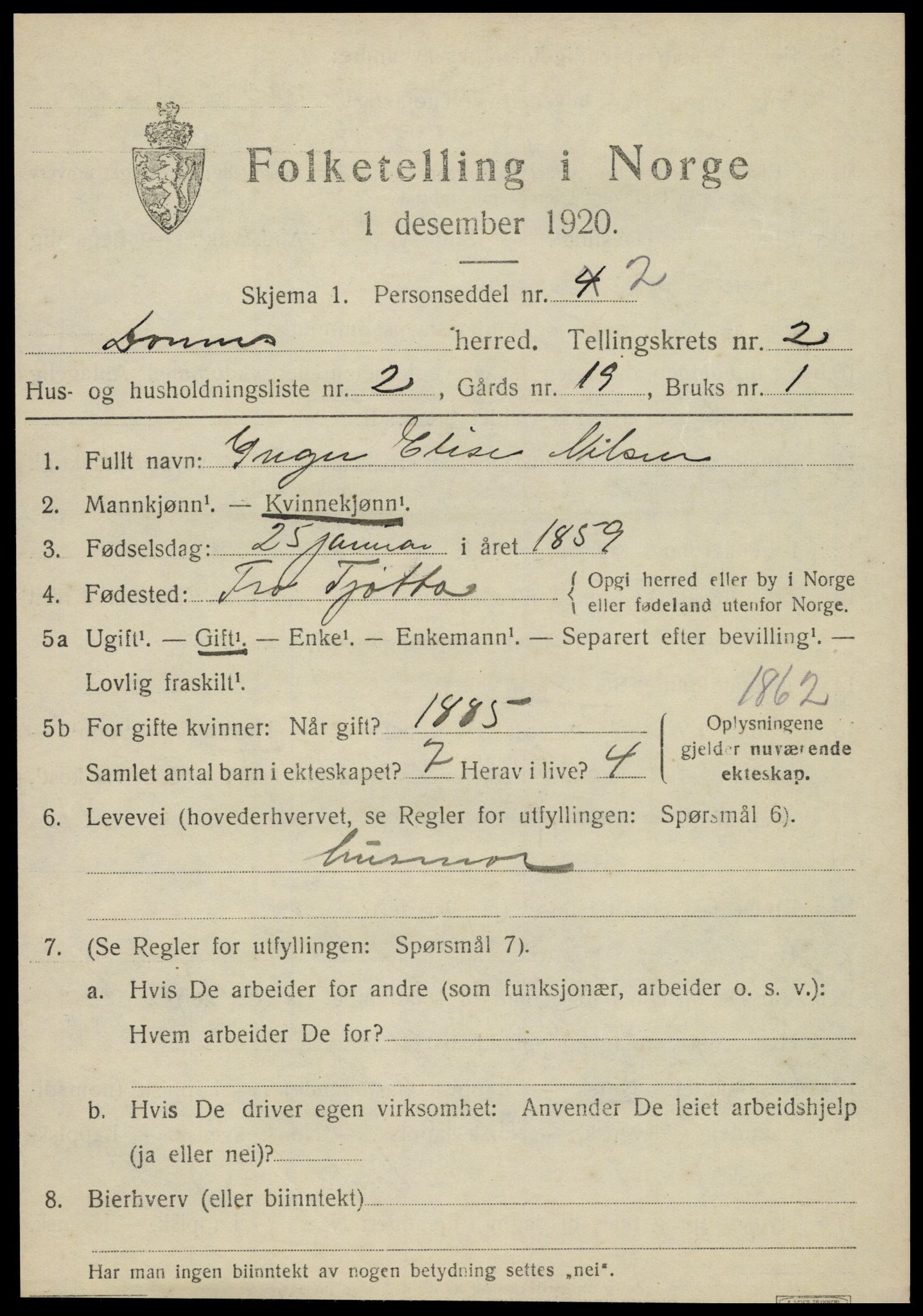 SAT, 1920 census for Dønnes, 1920, p. 1228