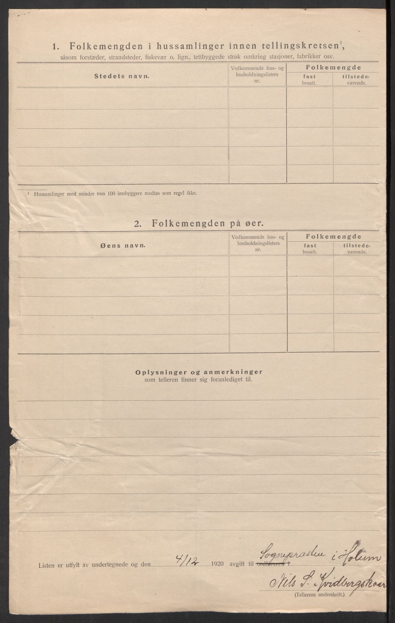 SAK, 1920 census for Holum, 1920, p. 45