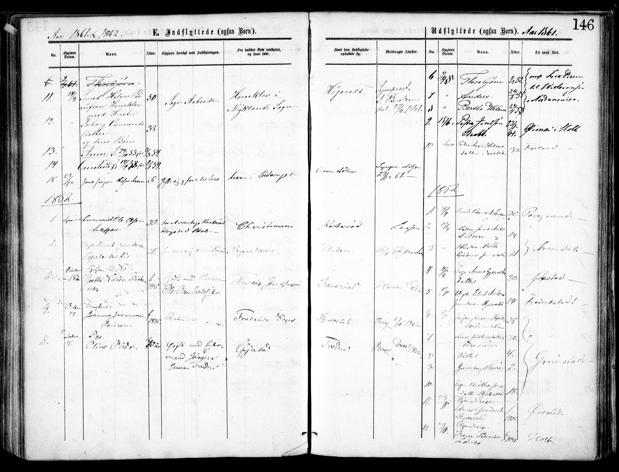 Austre Moland sokneprestkontor, SAK/1111-0001/F/Fa/Faa/L0008: Parish register (official) no. A 8, 1858-1868, p. 146