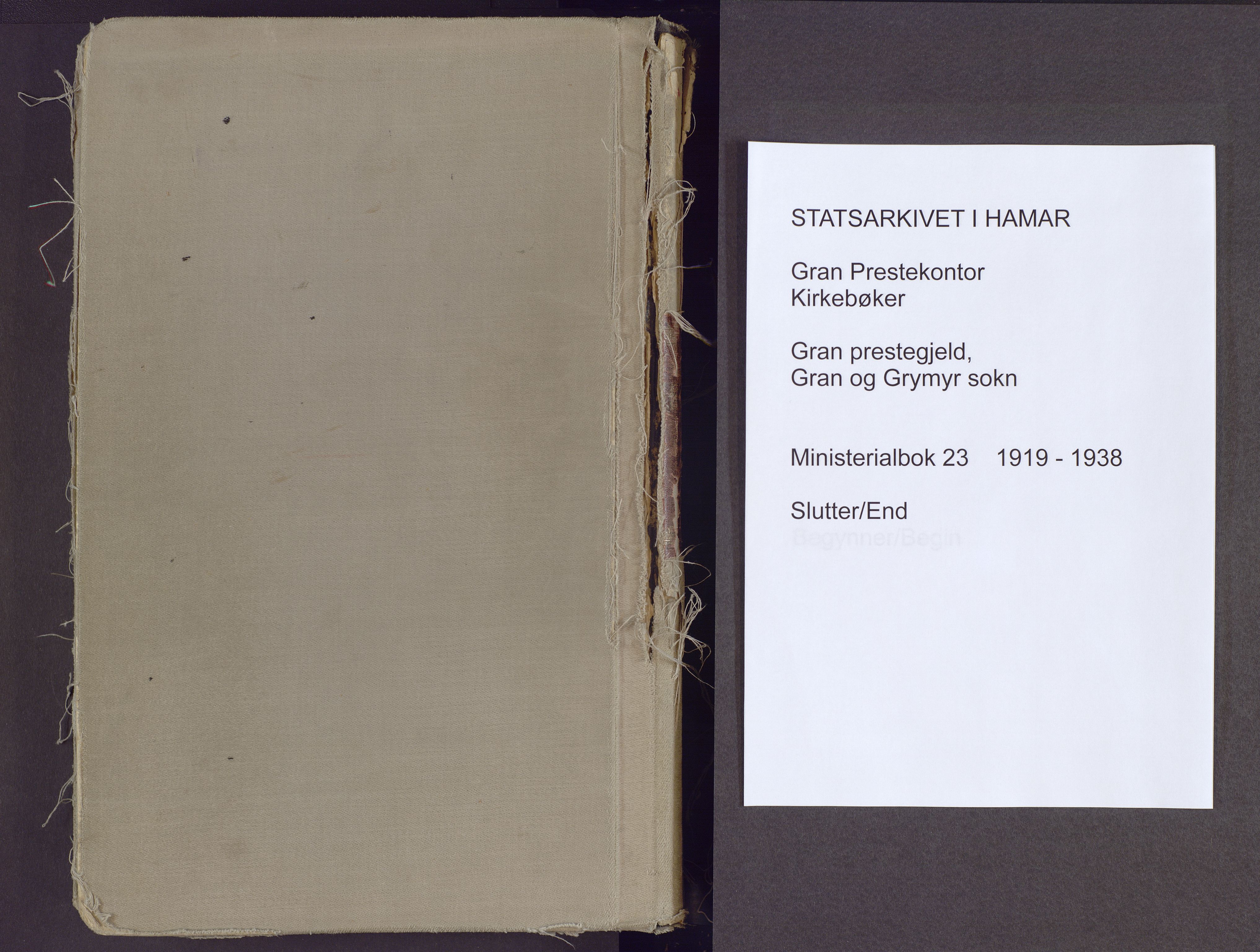 Gran prestekontor, AV/SAH-PREST-112/H/Ha/Haa/L0023: Parish register (official) no. 23, 1919-1938