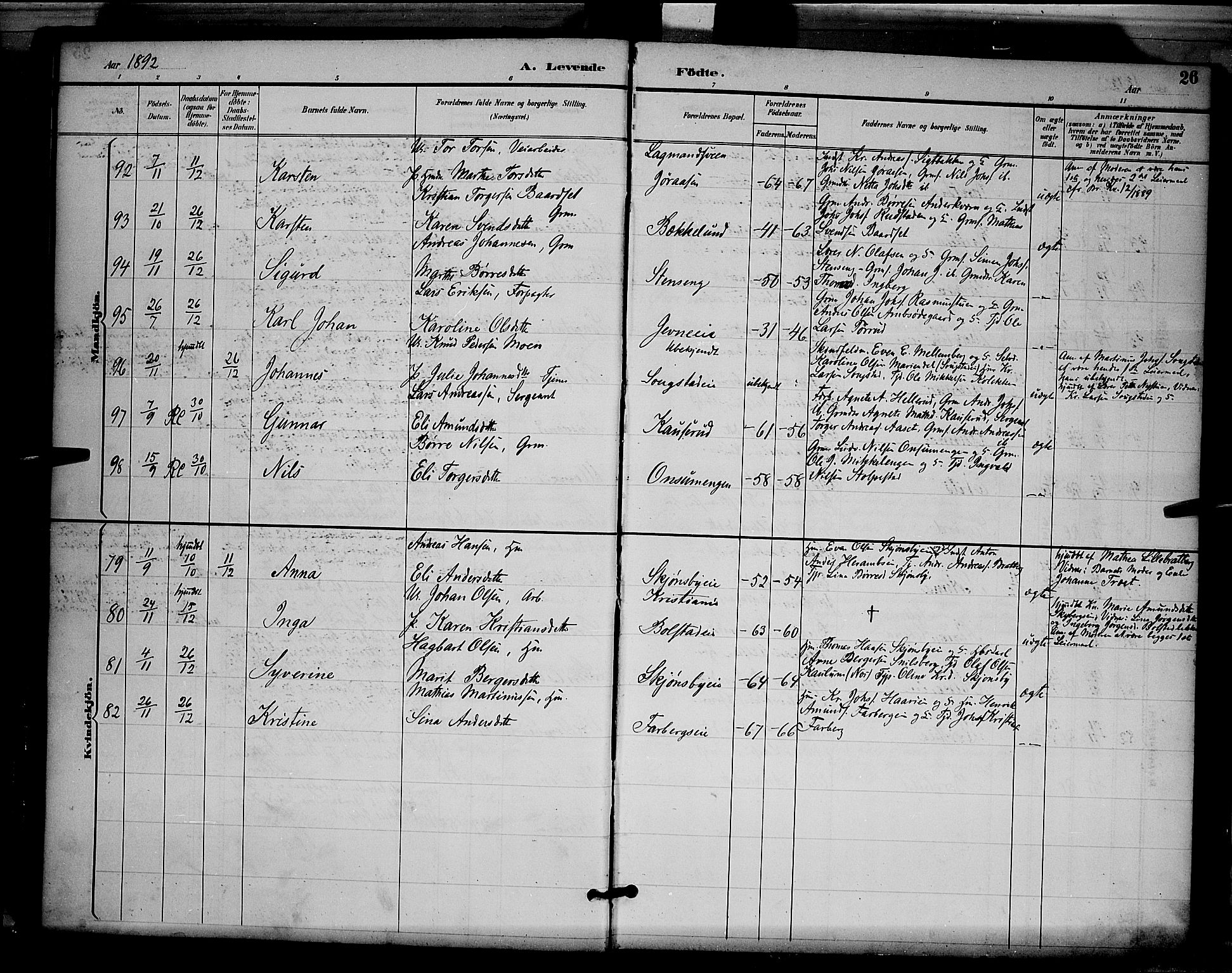 Ringsaker prestekontor, AV/SAH-PREST-014/L/La/L0012: Parish register (copy) no. 12, 1891-1902, p. 26