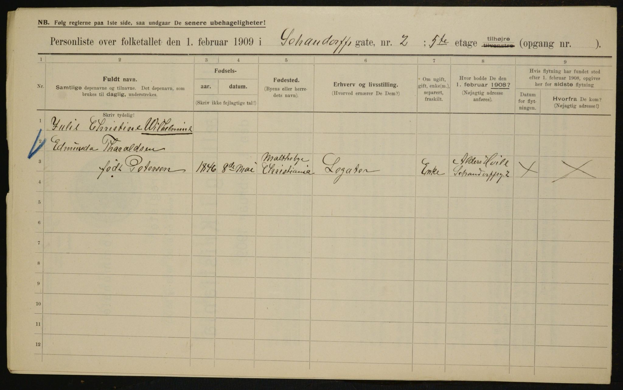 OBA, Municipal Census 1909 for Kristiania, 1909, p. 81410