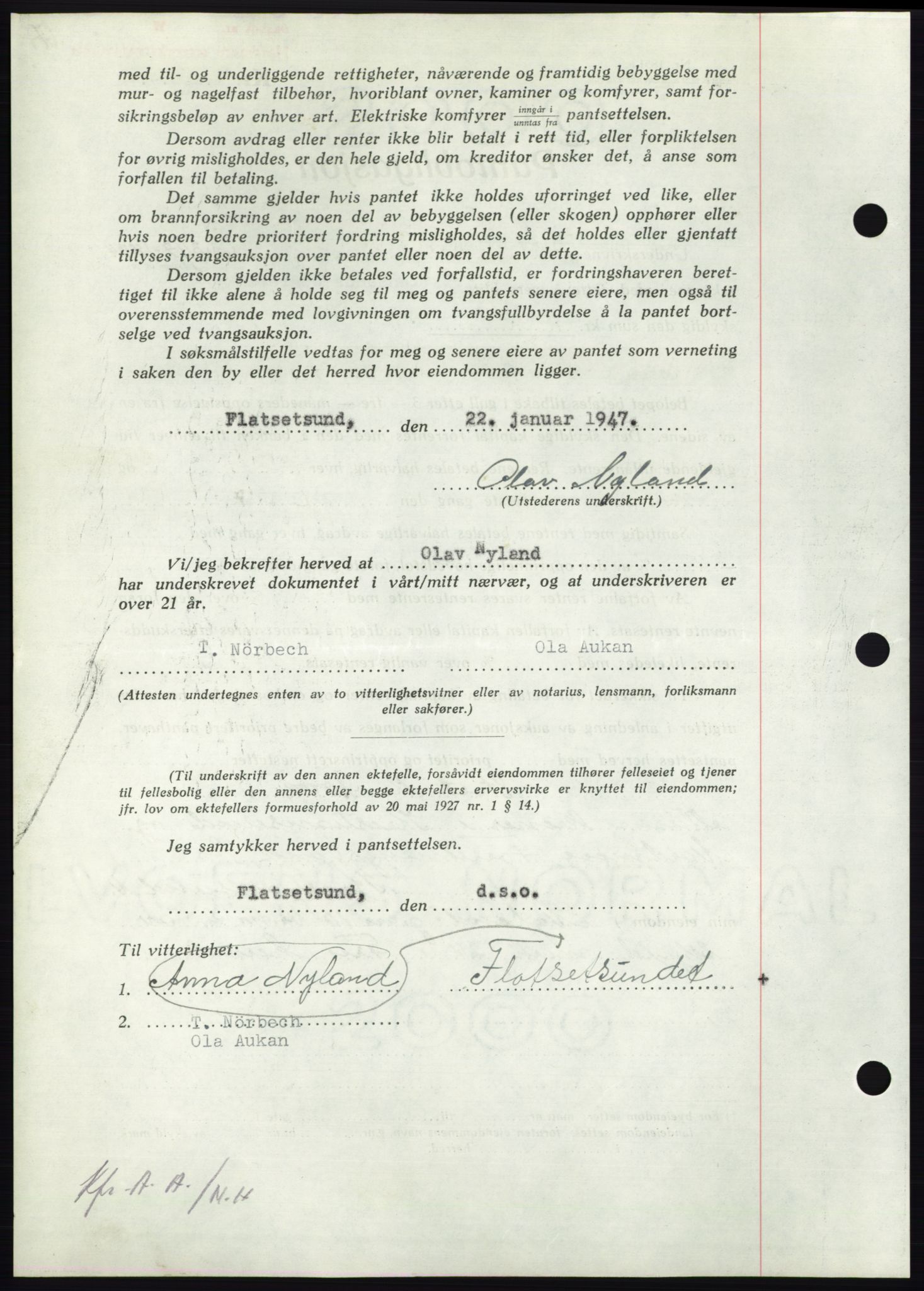 Nordmøre sorenskriveri, AV/SAT-A-4132/1/2/2Ca: Mortgage book no. B95, 1946-1947, Diary no: : 213/1947