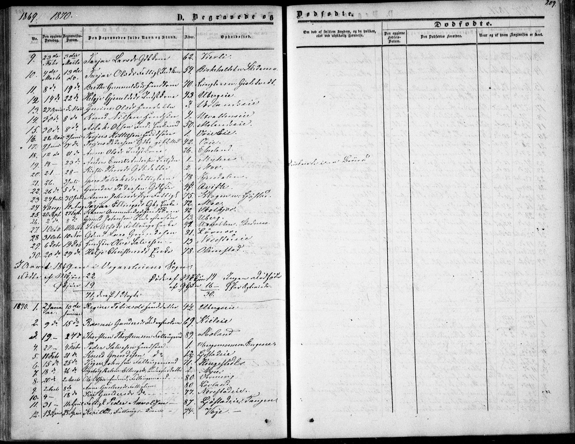 Gjerstad sokneprestkontor, SAK/1111-0014/F/Fa/Fab/L0003: Parish register (official) no. A 3, 1853-1878, p. 209