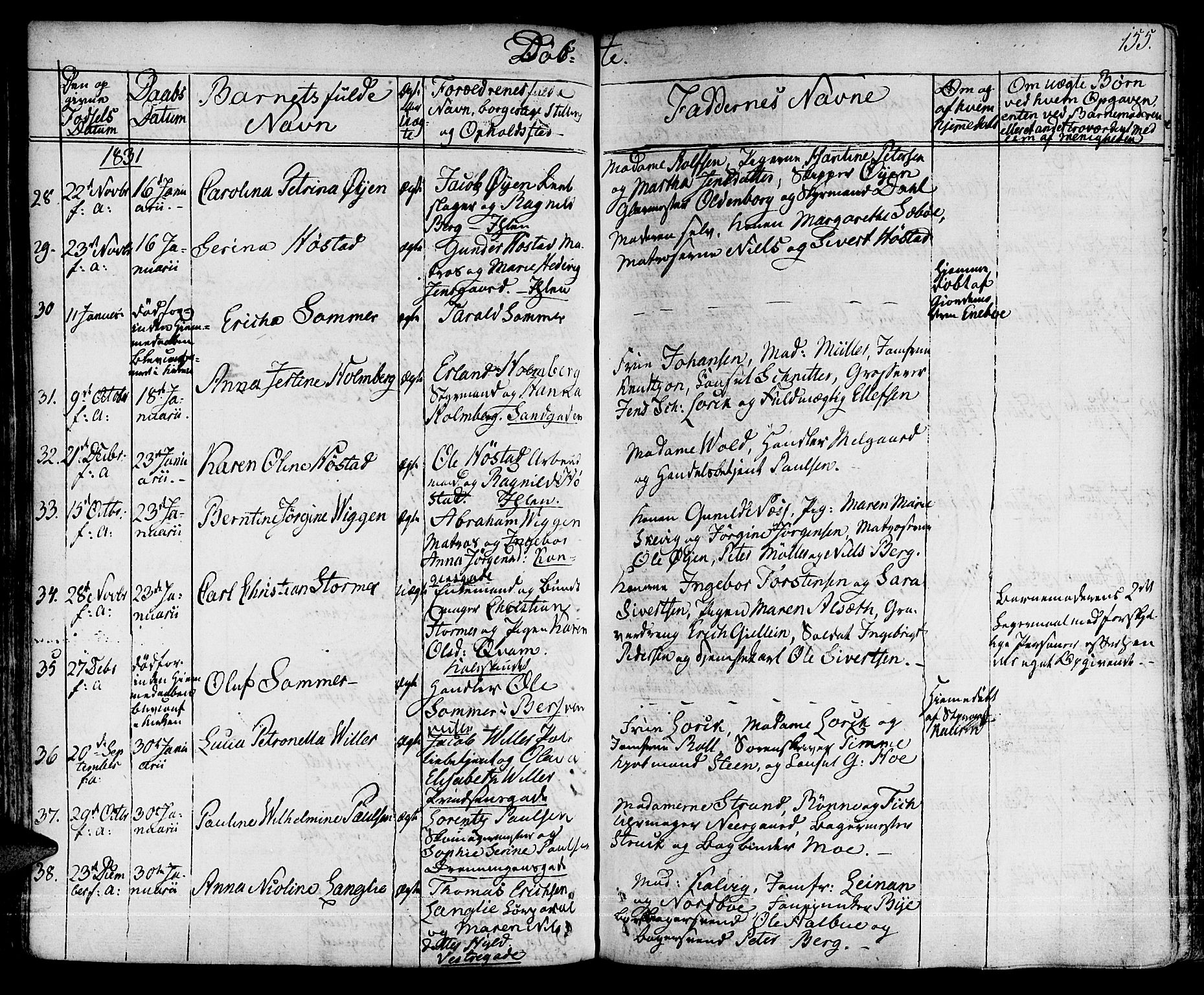 Ministerialprotokoller, klokkerbøker og fødselsregistre - Sør-Trøndelag, SAT/A-1456/601/L0045: Parish register (official) no. 601A13, 1821-1831, p. 155