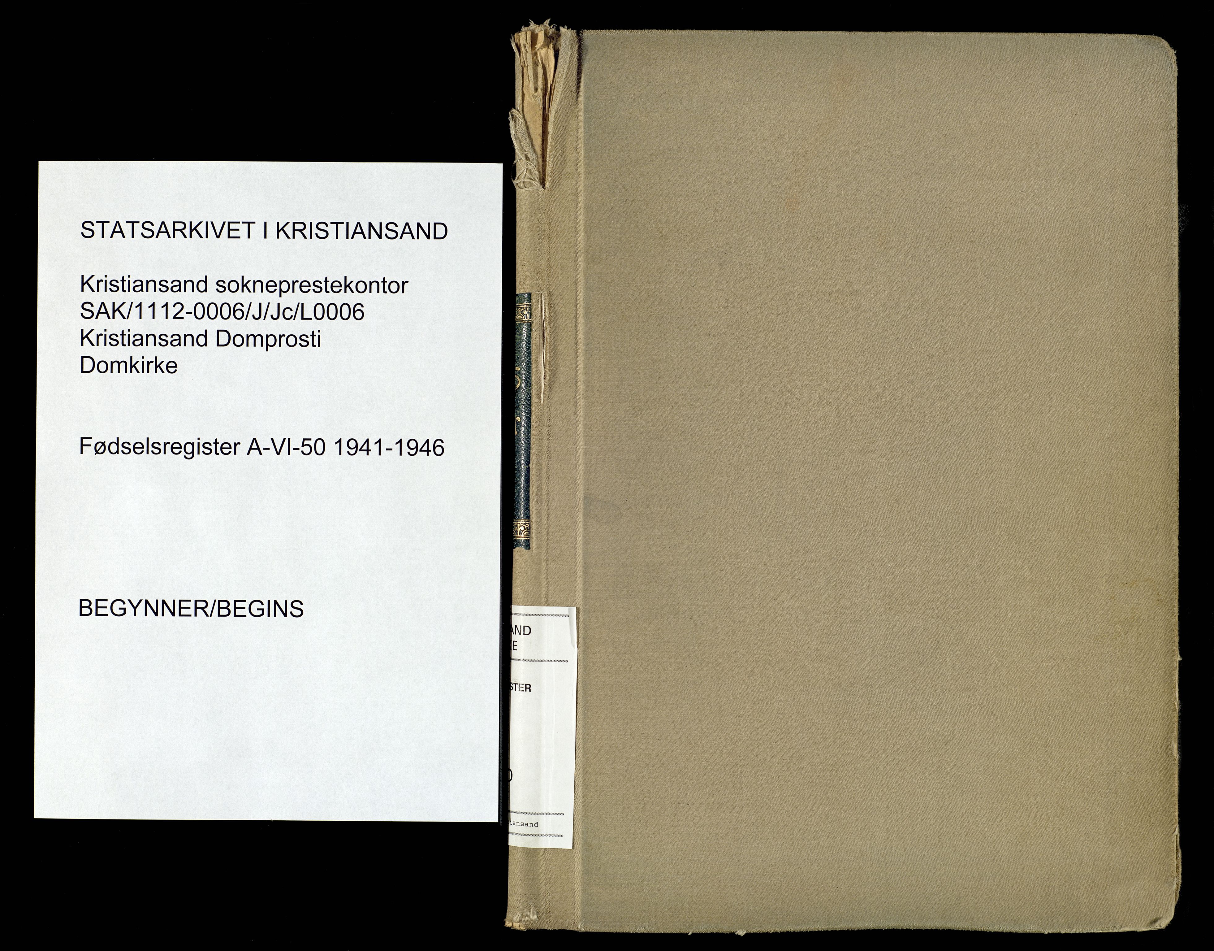 Kristiansand domprosti, AV/SAK-1112-0006/J/Jc/L0006: Birth register no. A-VI-50, 1941-1946