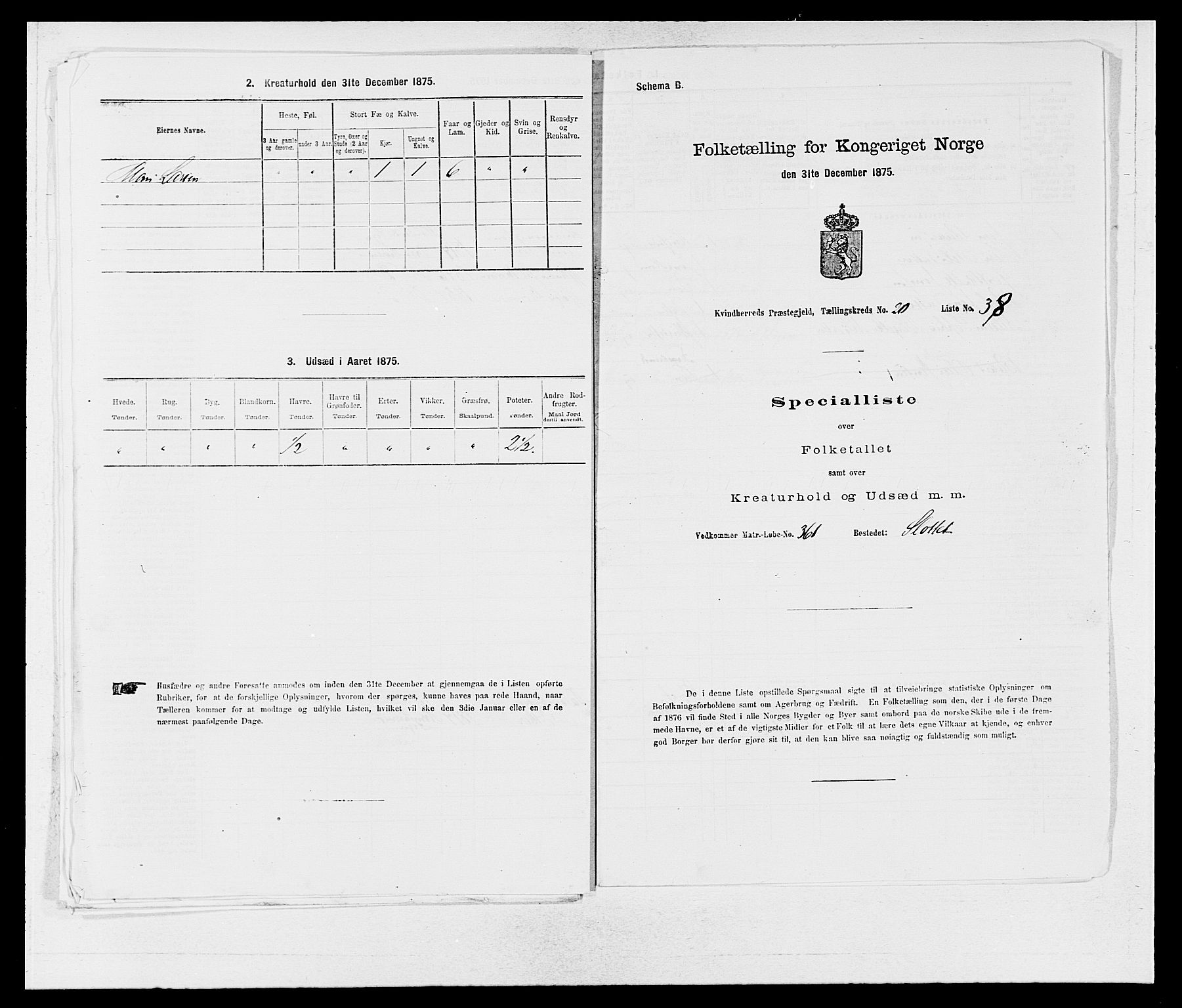 SAB, 1875 census for 1224P Kvinnherad, 1875, p. 1351