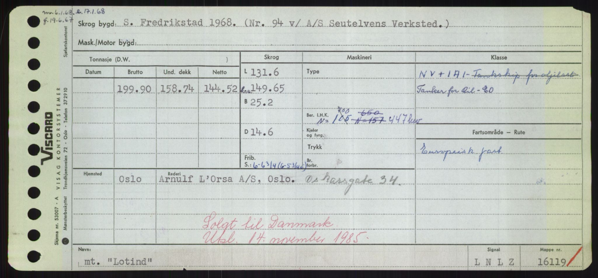 Sjøfartsdirektoratet med forløpere, Skipsmålingen, RA/S-1627/H/Hd/L0023: Fartøy, Lia-Løv, p. 361