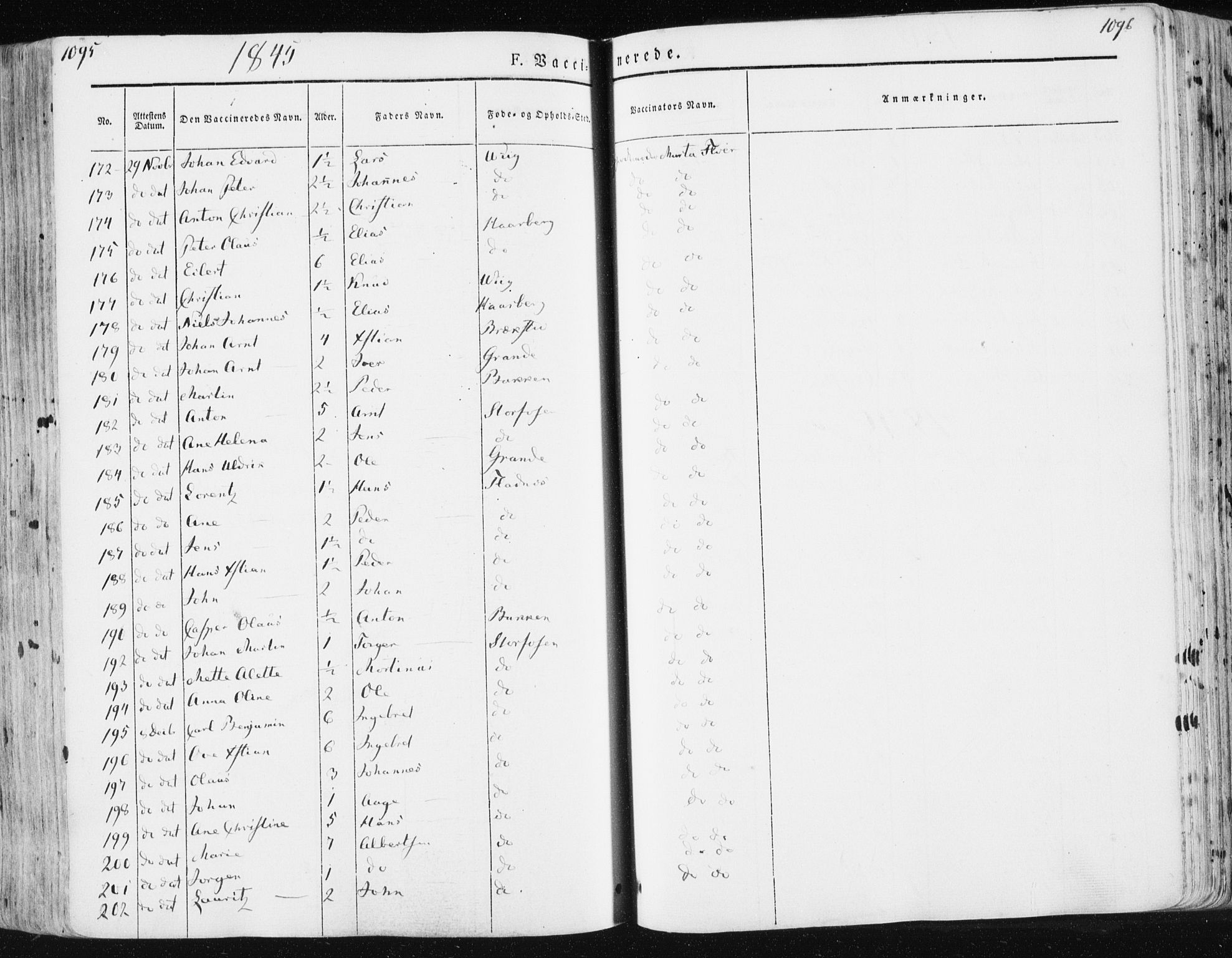 Ministerialprotokoller, klokkerbøker og fødselsregistre - Sør-Trøndelag, SAT/A-1456/659/L0736: Parish register (official) no. 659A06, 1842-1856, p. 1095-1096