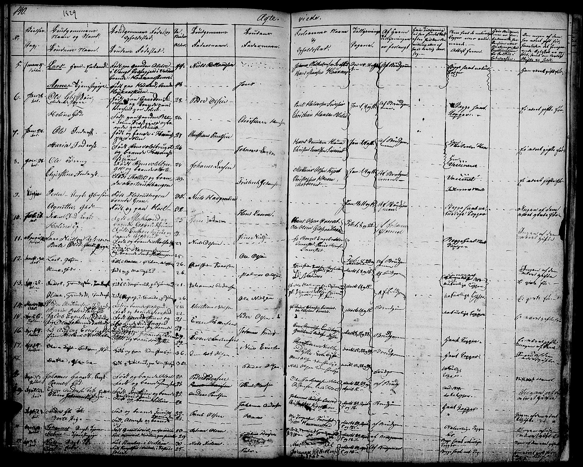 Vestre Toten prestekontor, SAH/PREST-108/H/Ha/Haa/L0002: Parish register (official) no. 2, 1825-1837, p. 140