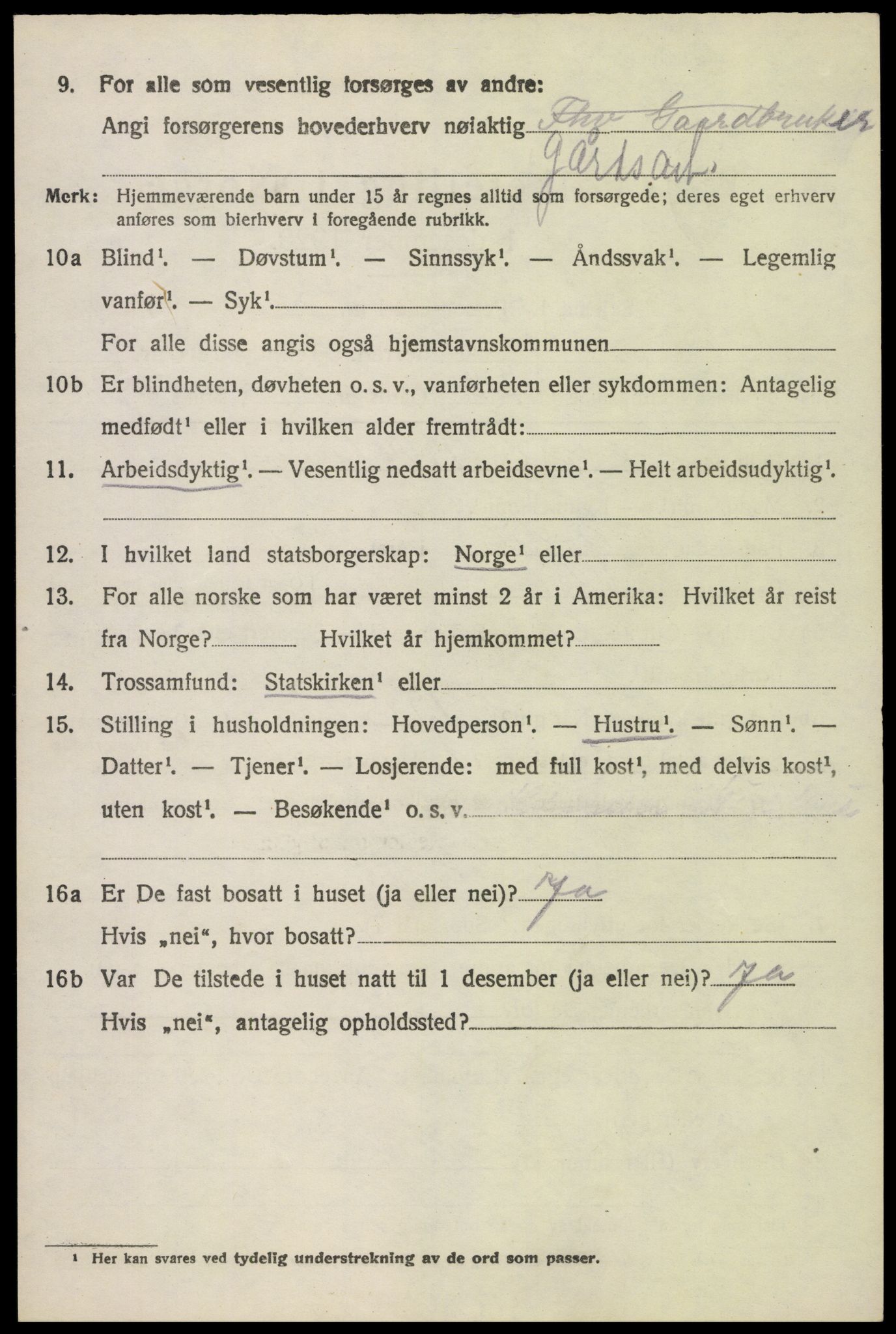 SAH, 1920 census for Stange, 1920, p. 3814