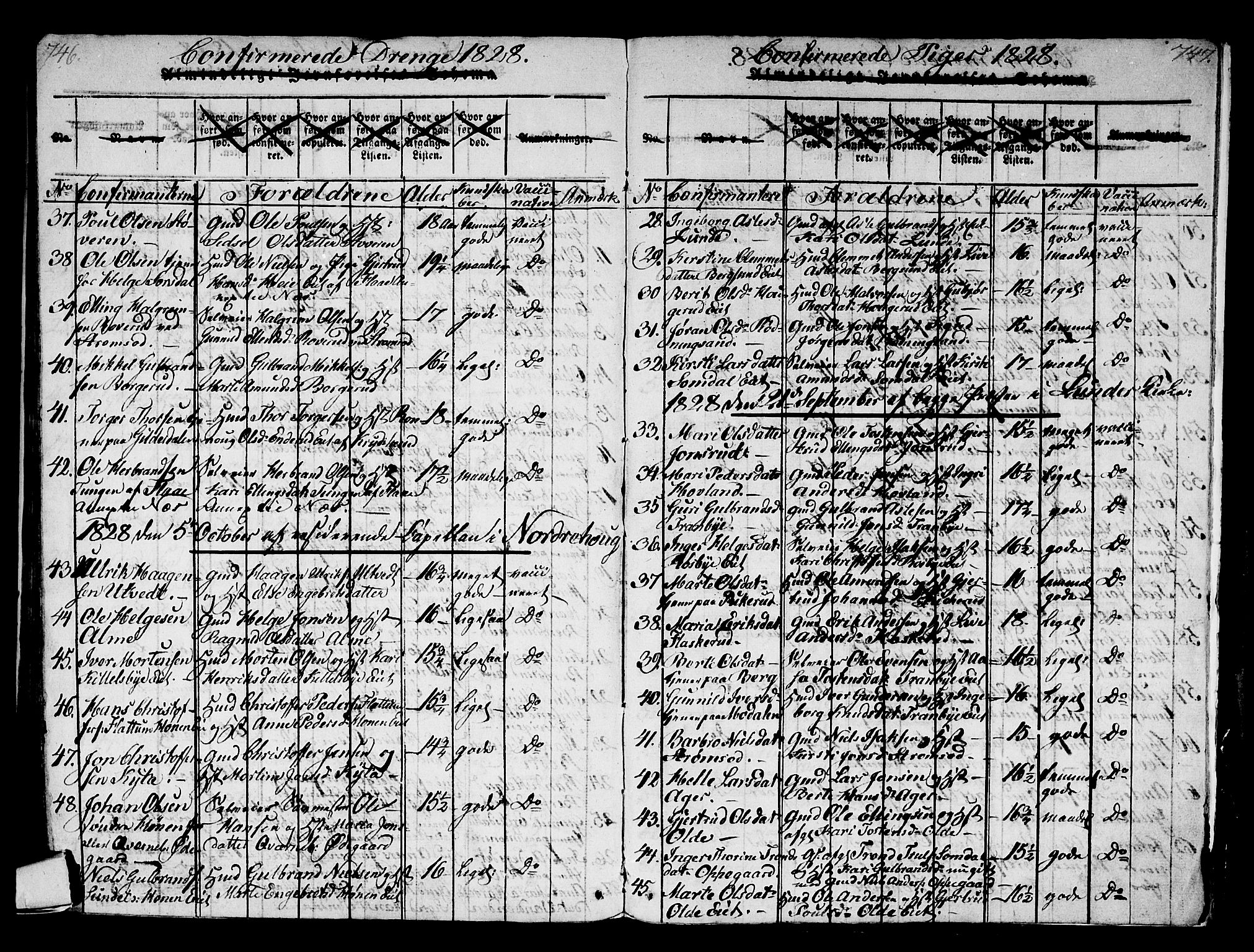 Norderhov kirkebøker, AV/SAKO-A-237/F/Fa/L0008: Parish register (official) no. 8, 1814-1833, p. 746-747