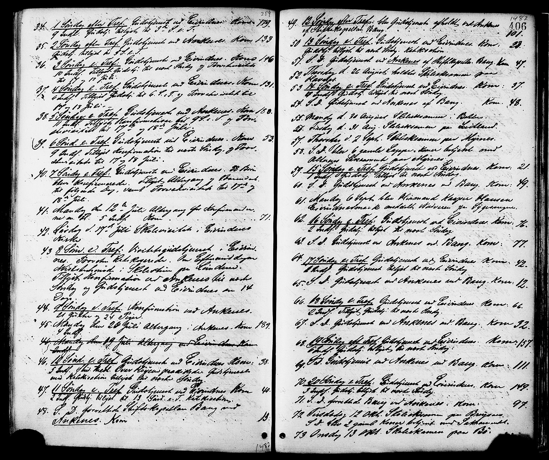 Ministerialprotokoller, klokkerbøker og fødselsregistre - Nordland, AV/SAT-A-1459/863/L0897: Parish register (official) no. 863A09, 1872-1886, p. 406