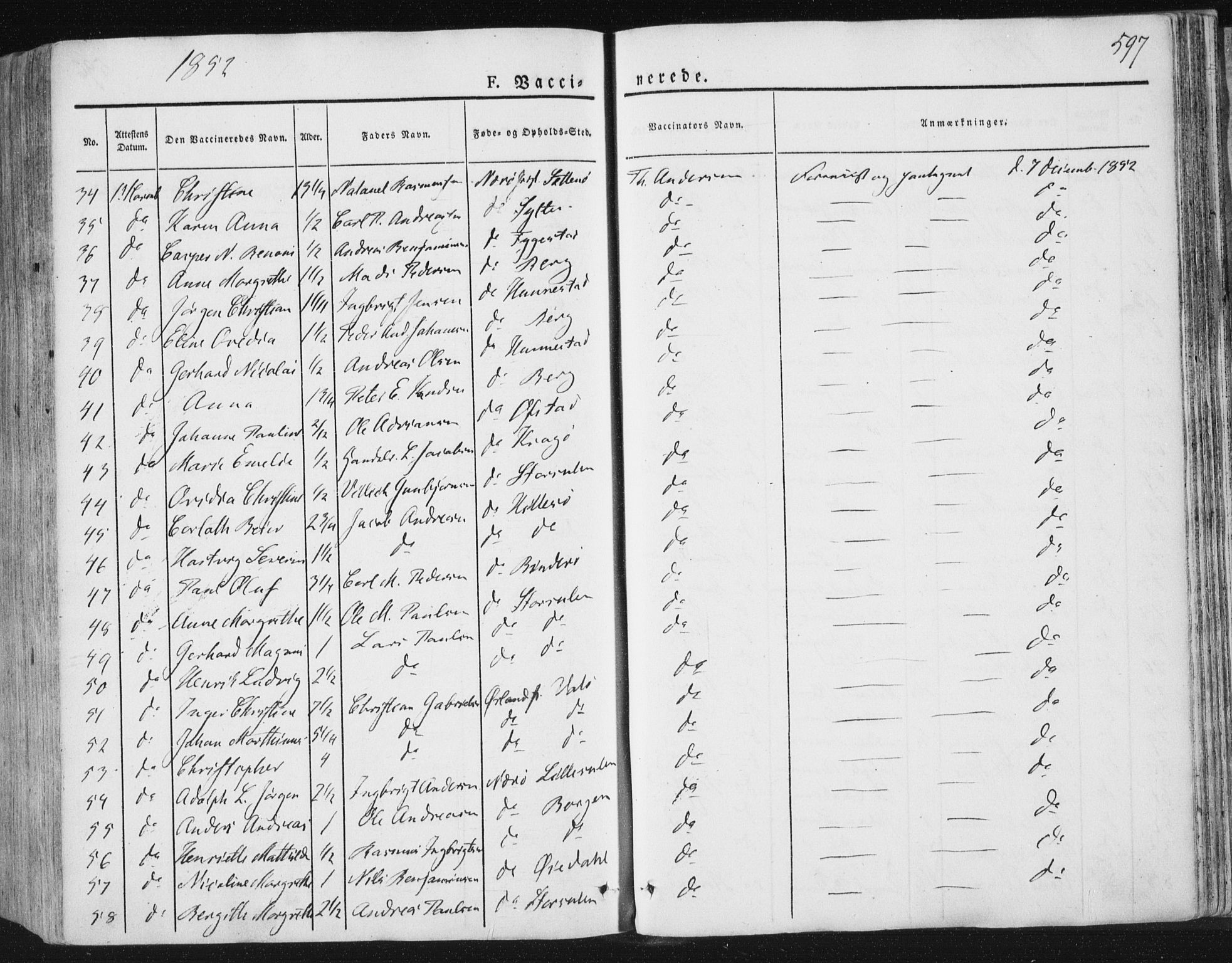 Ministerialprotokoller, klokkerbøker og fødselsregistre - Nord-Trøndelag, AV/SAT-A-1458/784/L0669: Parish register (official) no. 784A04, 1829-1859, p. 597