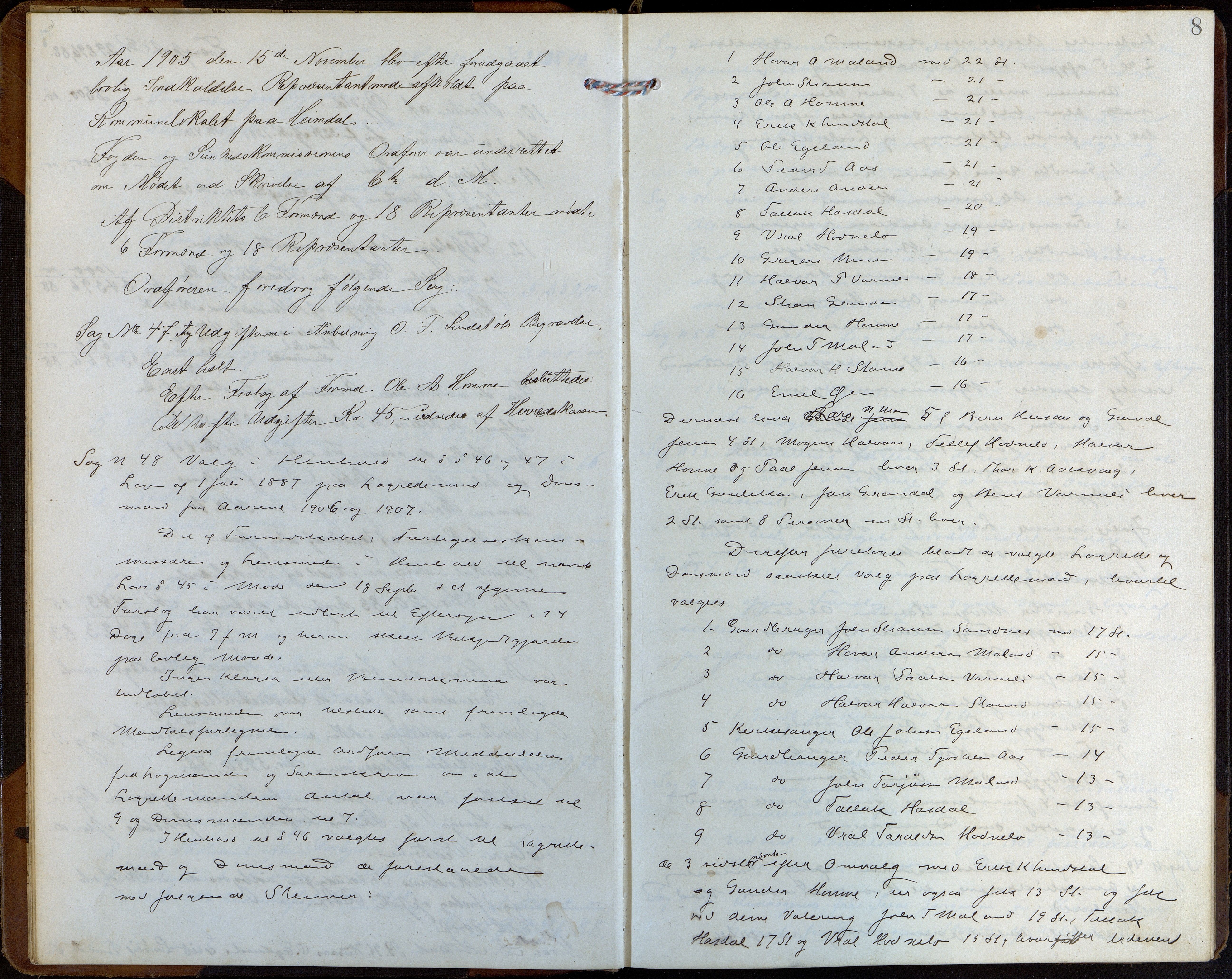 Søndeled kommune, AAKS/KA0913-PK/1/01/L0004: Forhandlingsprotokoll, 1905-1916, p. 8