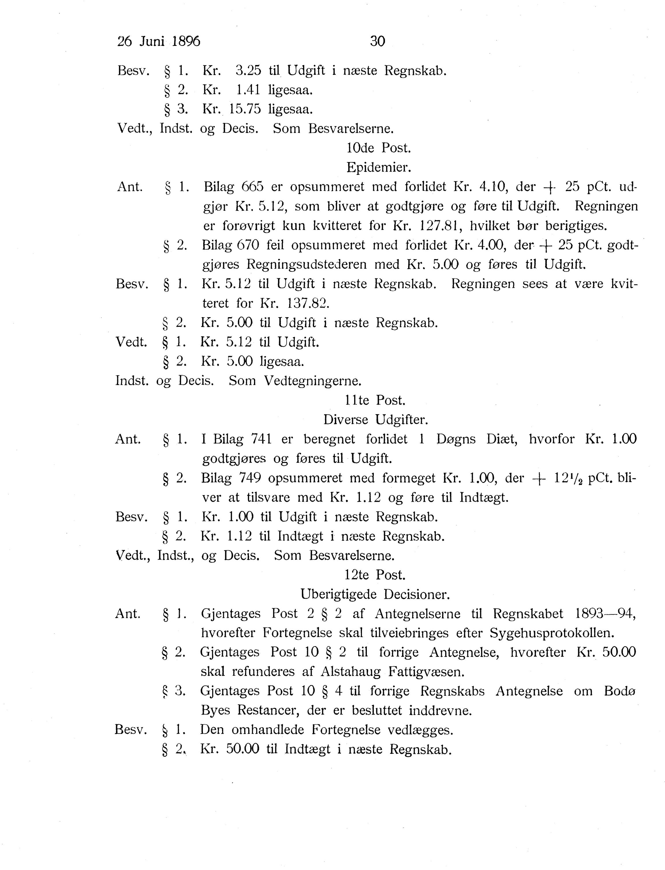 Nordland Fylkeskommune. Fylkestinget, AIN/NFK-17/176/A/Ac/L0019: Fylkestingsforhandlinger 1896, 1896