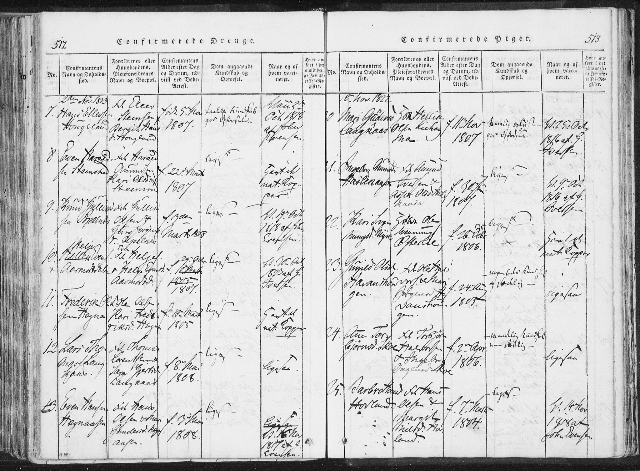 Bø kirkebøker, SAKO/A-257/F/Fa/L0006: Parish register (official) no. 6, 1815-1831, p. 512-513