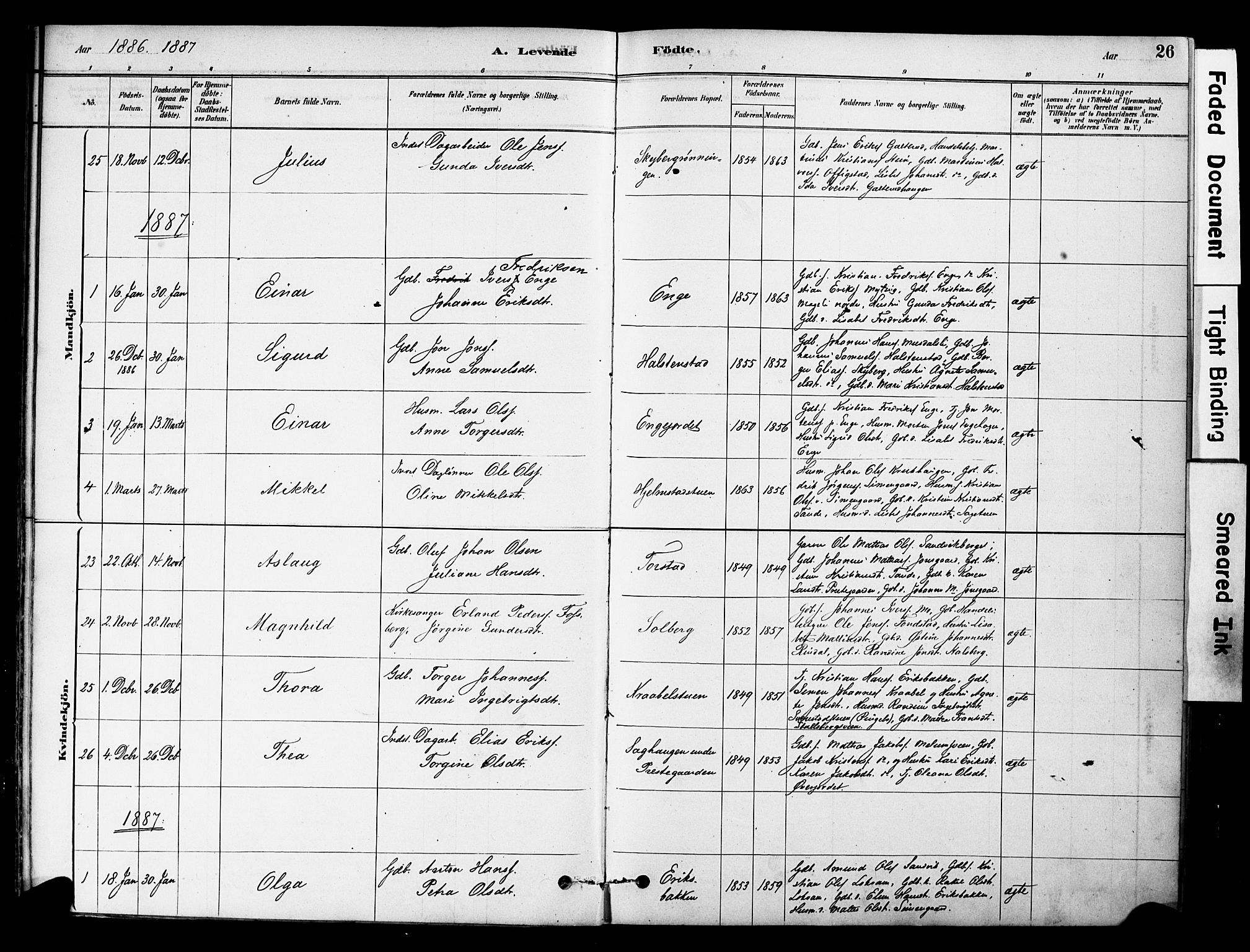 Øyer prestekontor, SAH/PREST-084/H/Ha/Haa/L0009: Parish register (official) no. 9, 1878-1893, p. 26