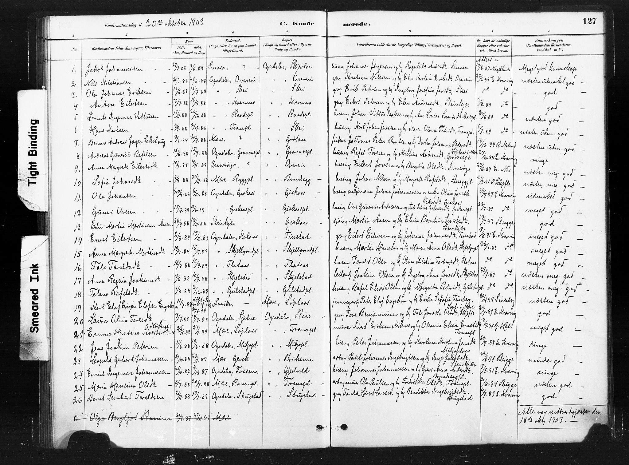 Ministerialprotokoller, klokkerbøker og fødselsregistre - Nord-Trøndelag, SAT/A-1458/736/L0361: Parish register (official) no. 736A01, 1884-1906, p. 127