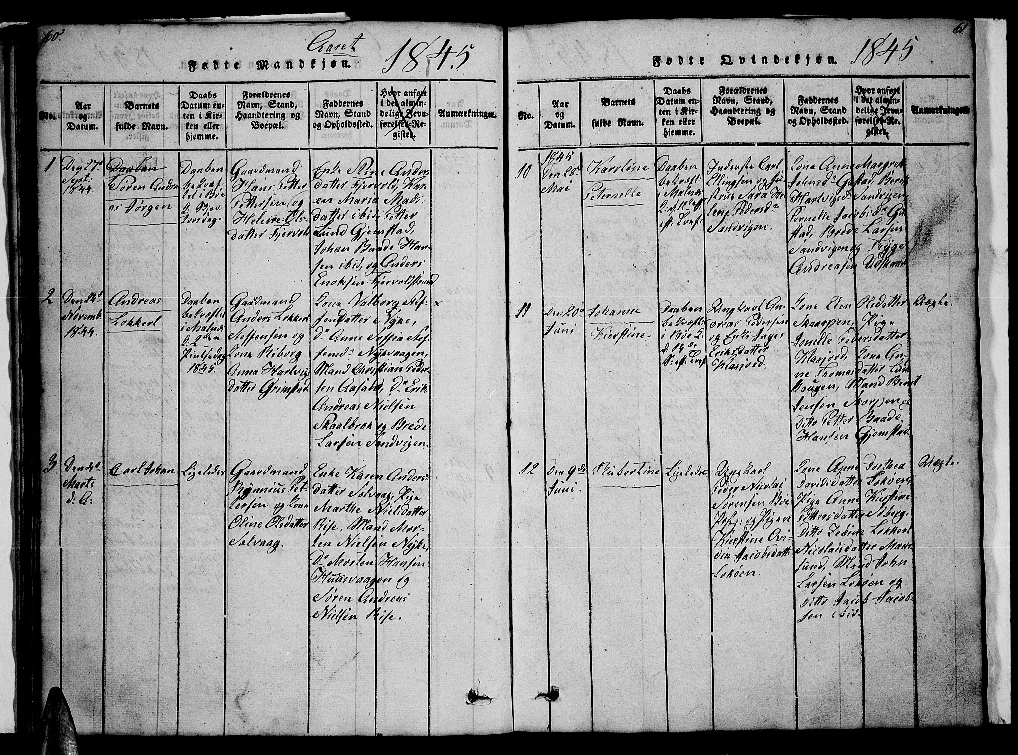 Ministerialprotokoller, klokkerbøker og fødselsregistre - Nordland, AV/SAT-A-1459/891/L1312: Parish register (copy) no. 891C01, 1820-1856, p. 60-61