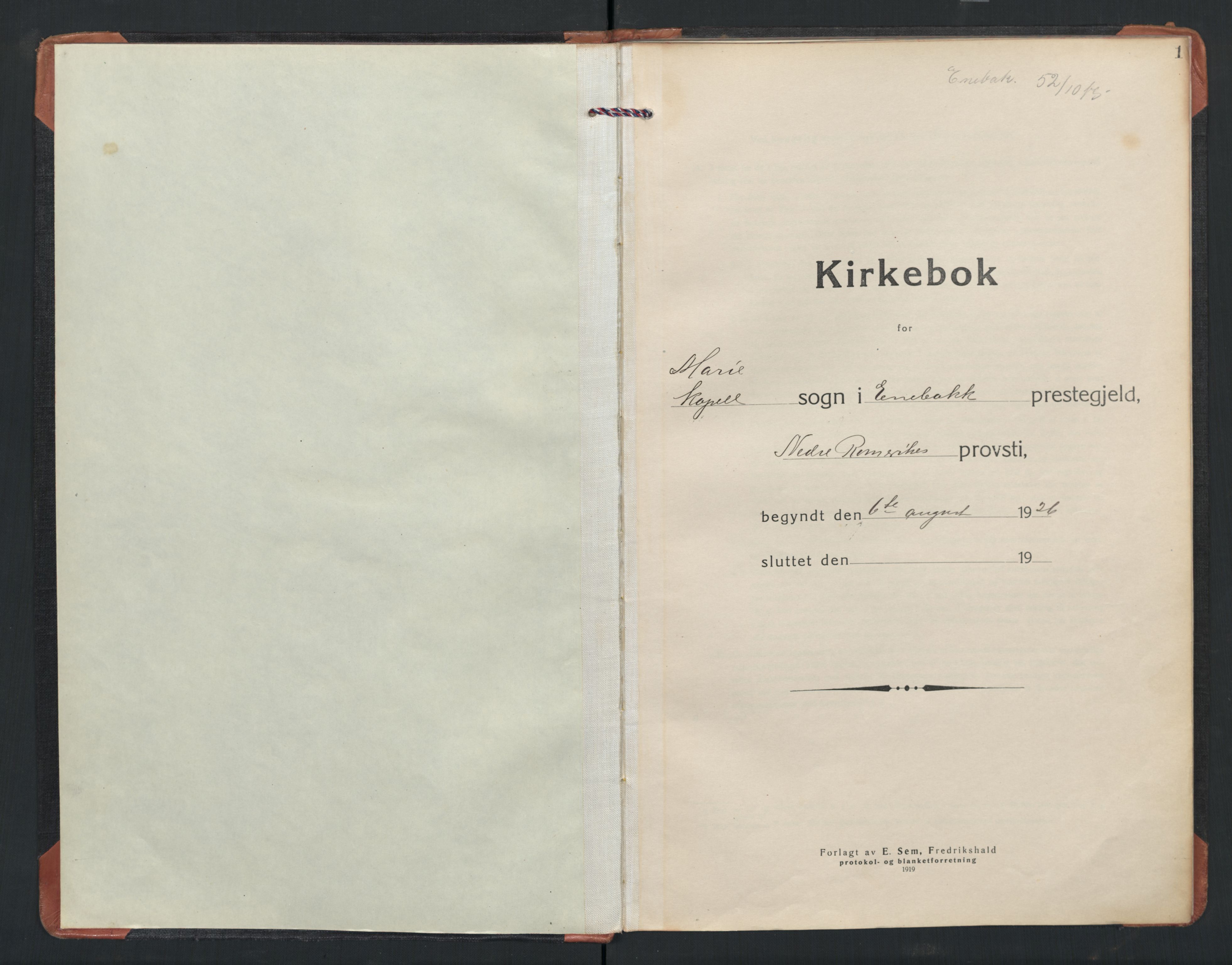 Enebakk prestekontor Kirkebøker, AV/SAO-A-10171c/F/Fb/L0005: Parish register (official) no. II 5, 1926-1952, p. 1