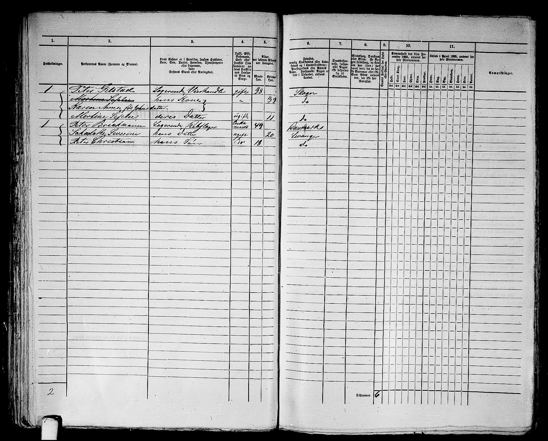 RA, 1865 census for Levanger/Levanger, 1865, p. 76