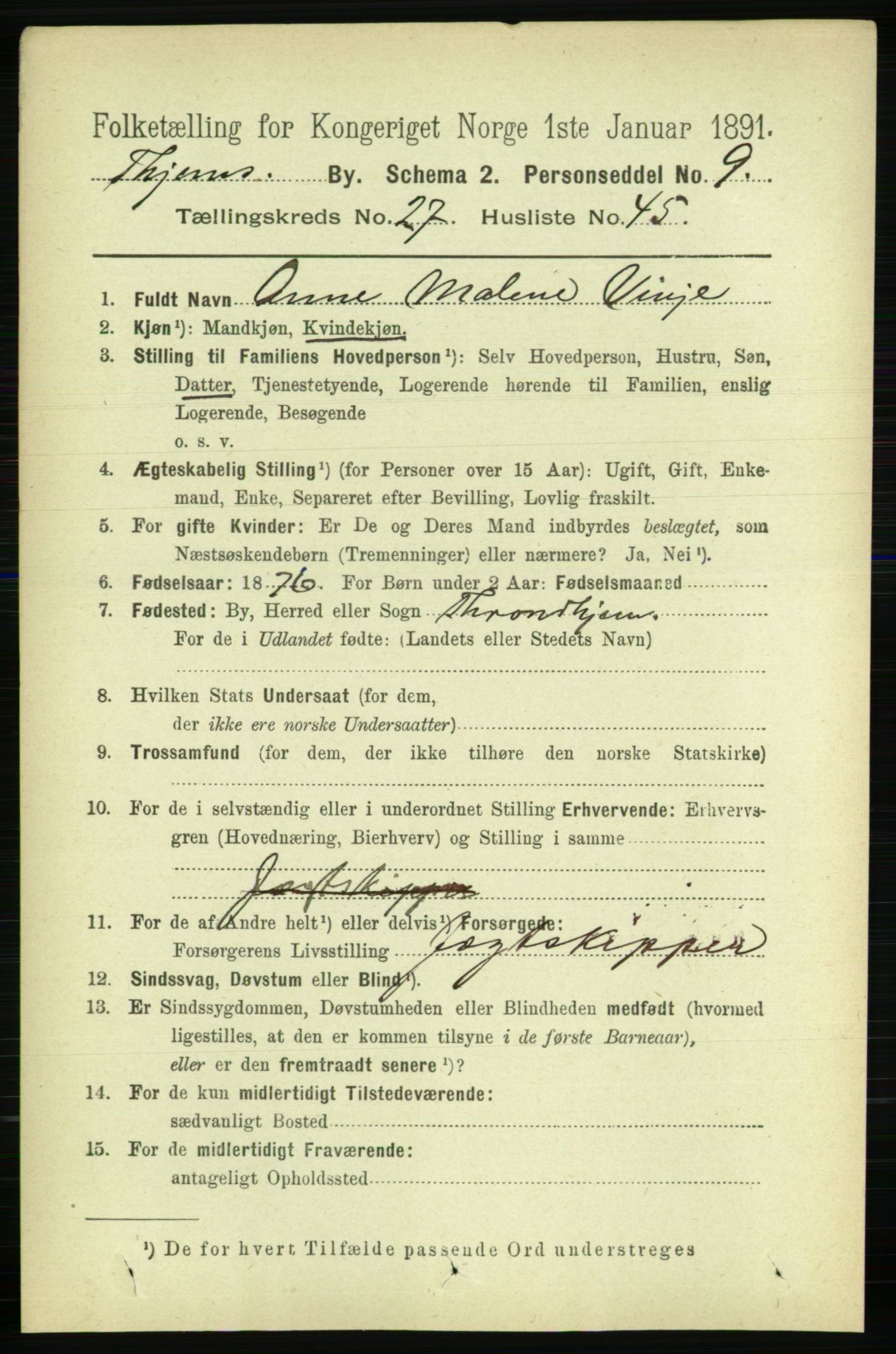 RA, 1891 census for 1601 Trondheim, 1891, p. 20930