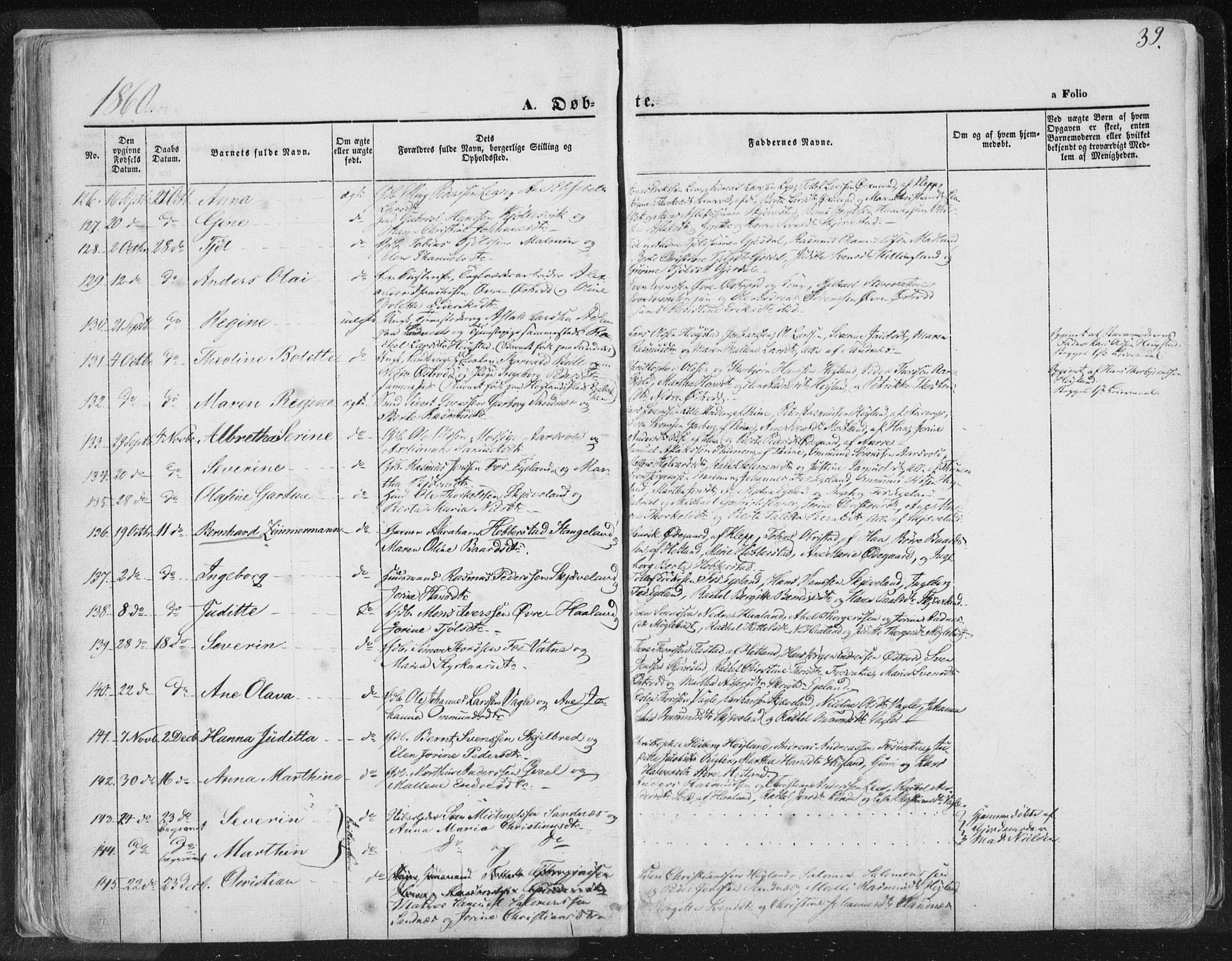 Høyland sokneprestkontor, SAST/A-101799/001/30BA/L0010: Parish register (official) no. A 9.1, 1857-1877, p. 39