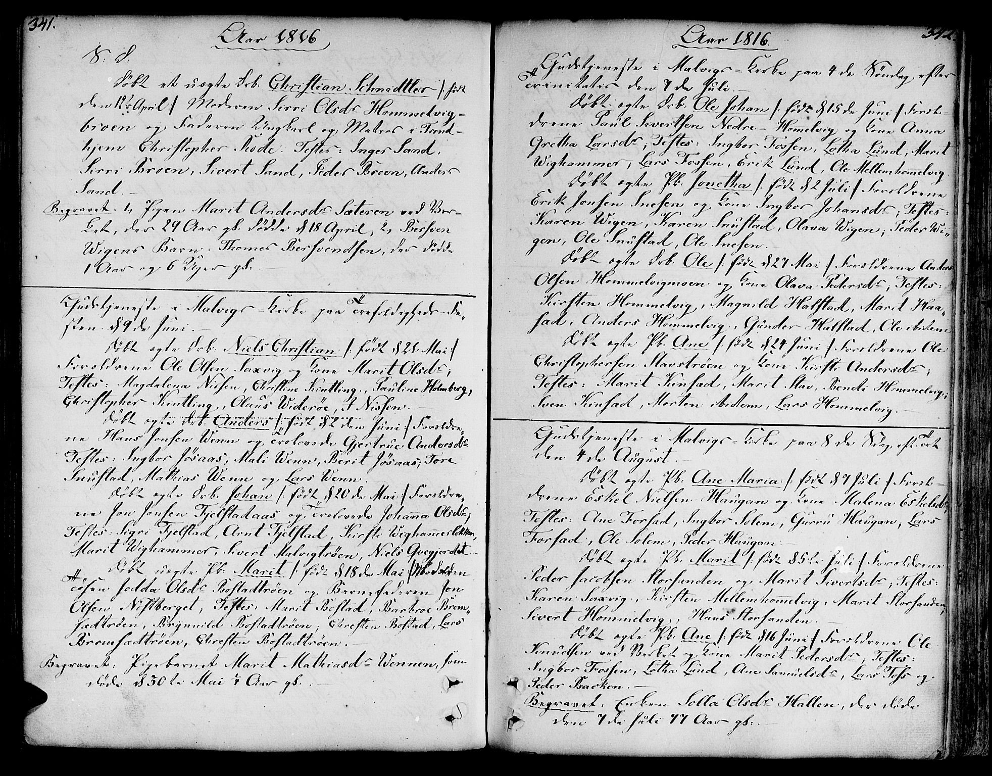 Ministerialprotokoller, klokkerbøker og fødselsregistre - Sør-Trøndelag, AV/SAT-A-1456/606/L0281: Parish register (official) no. 606A02 /2, 1781-1817, p. 341-342