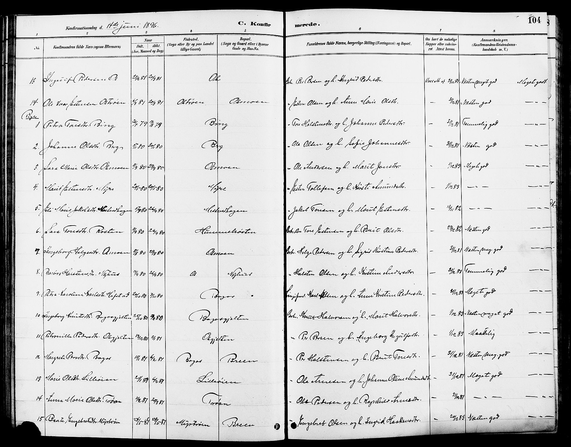 Tolga prestekontor, AV/SAH-PREST-062/L/L0008: Parish register (copy) no. 8, 1887-1912, p. 104