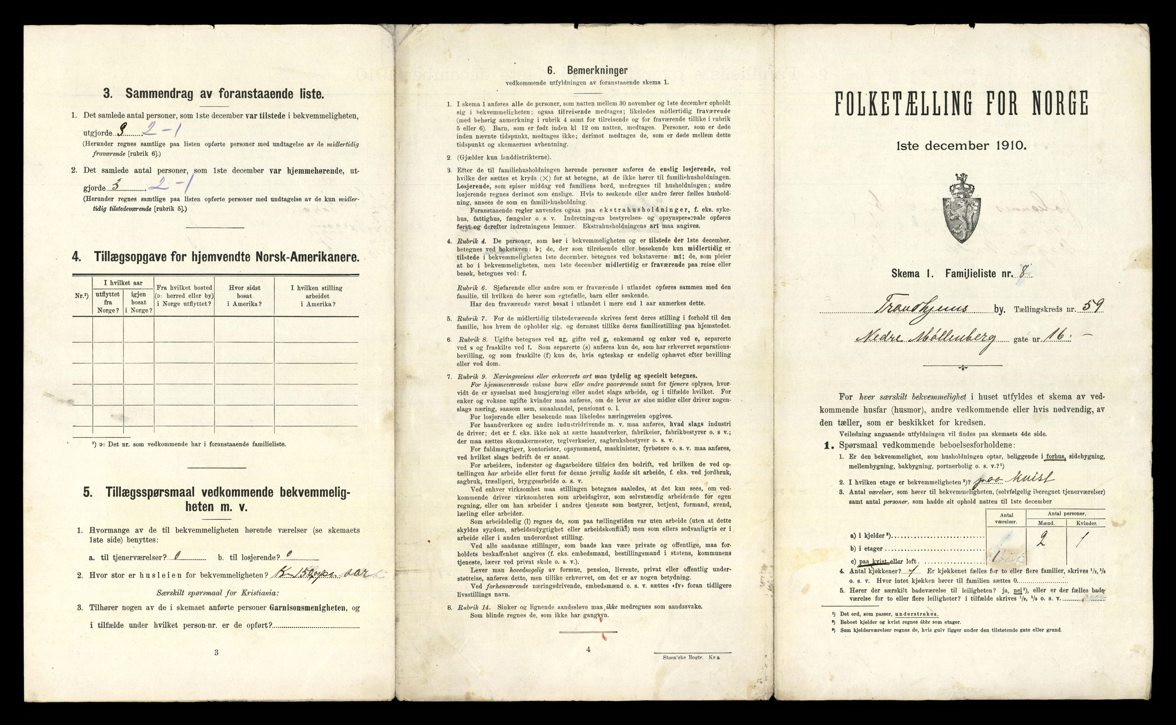 RA, 1910 census for Trondheim, 1910, p. 15705