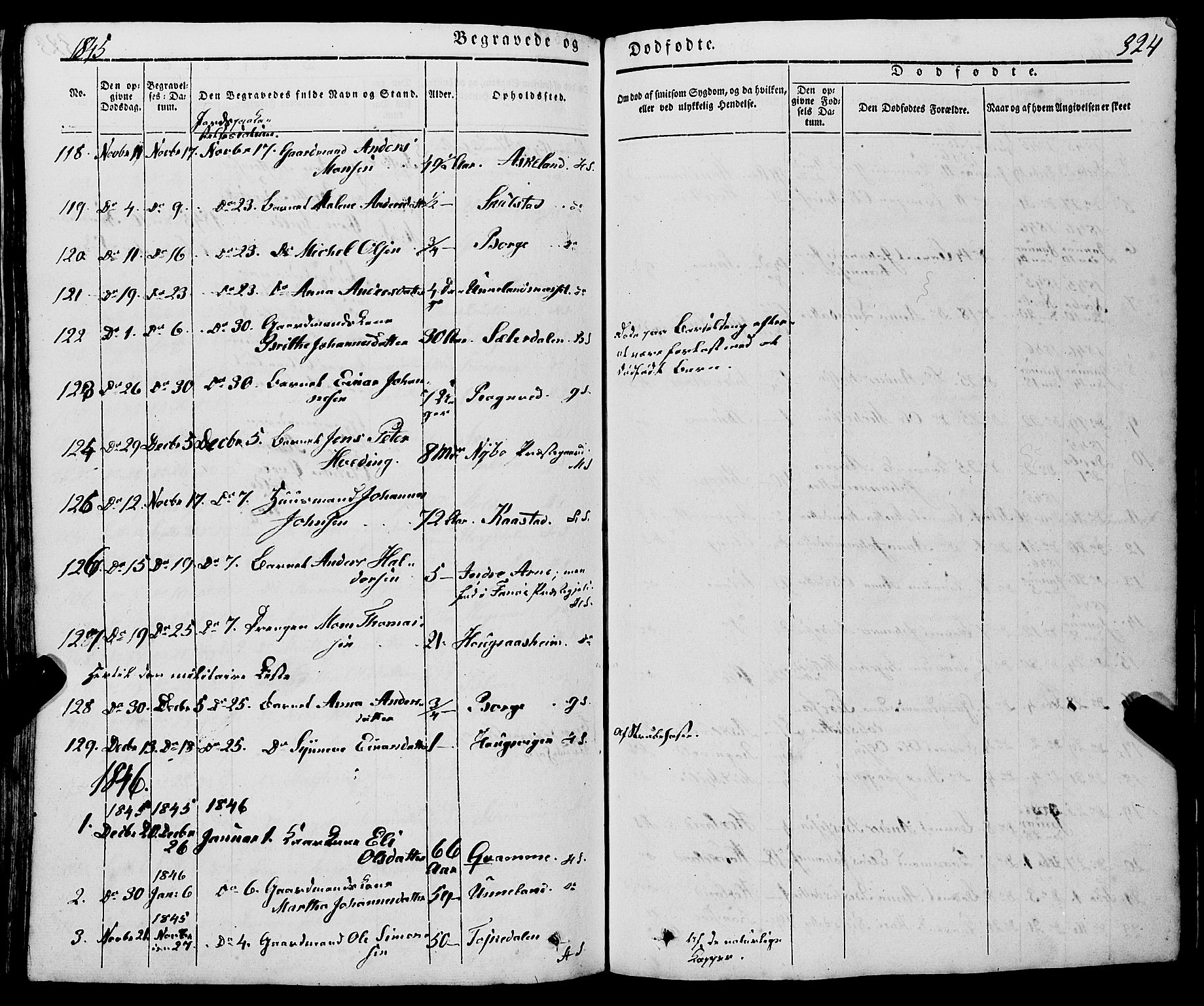 Haus sokneprestembete, SAB/A-75601/H/Haa: Parish register (official) no. A 15, 1838-1847, p. 324